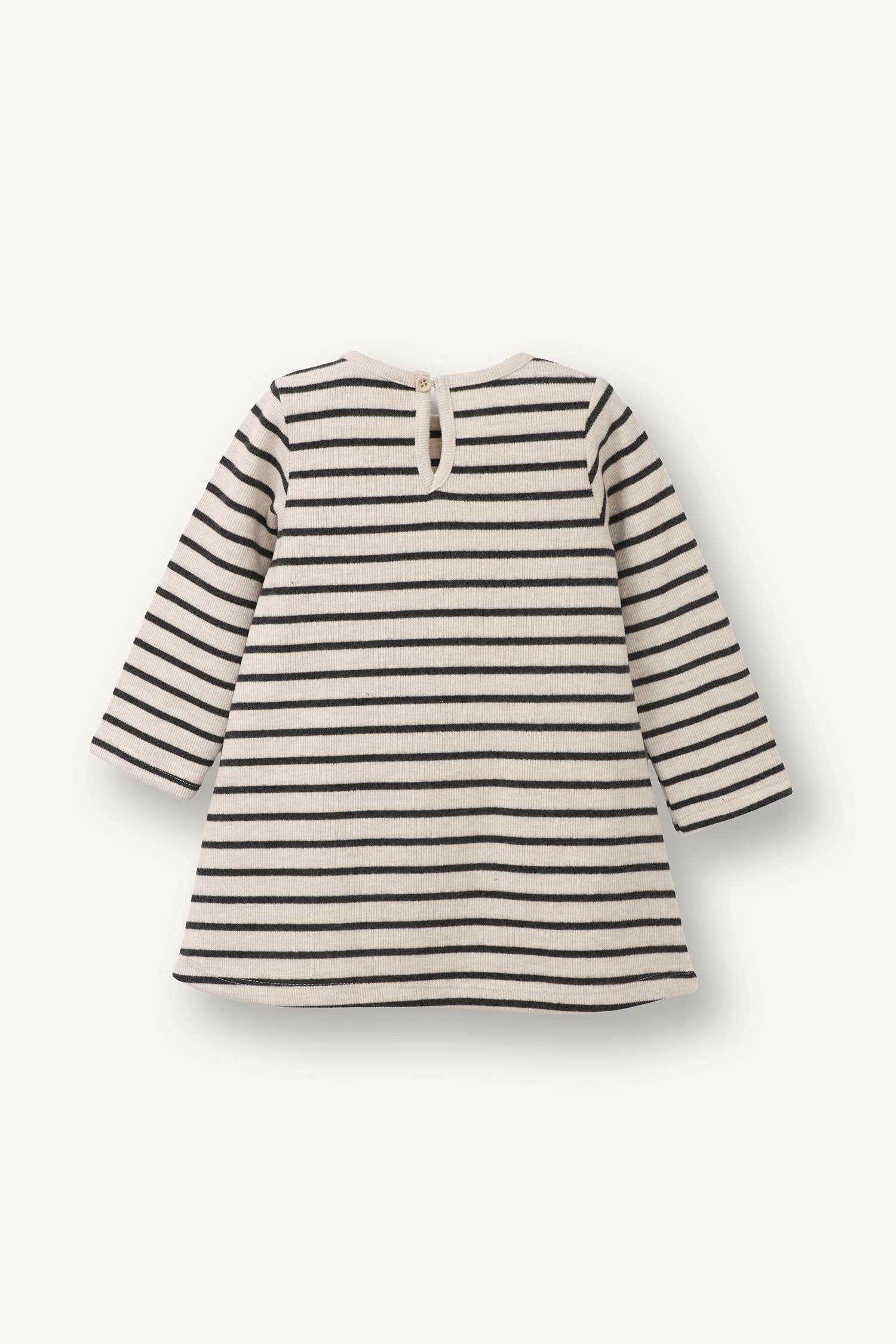 Uzun Kollu Selanik Kumaş Elbise Kız Bebek