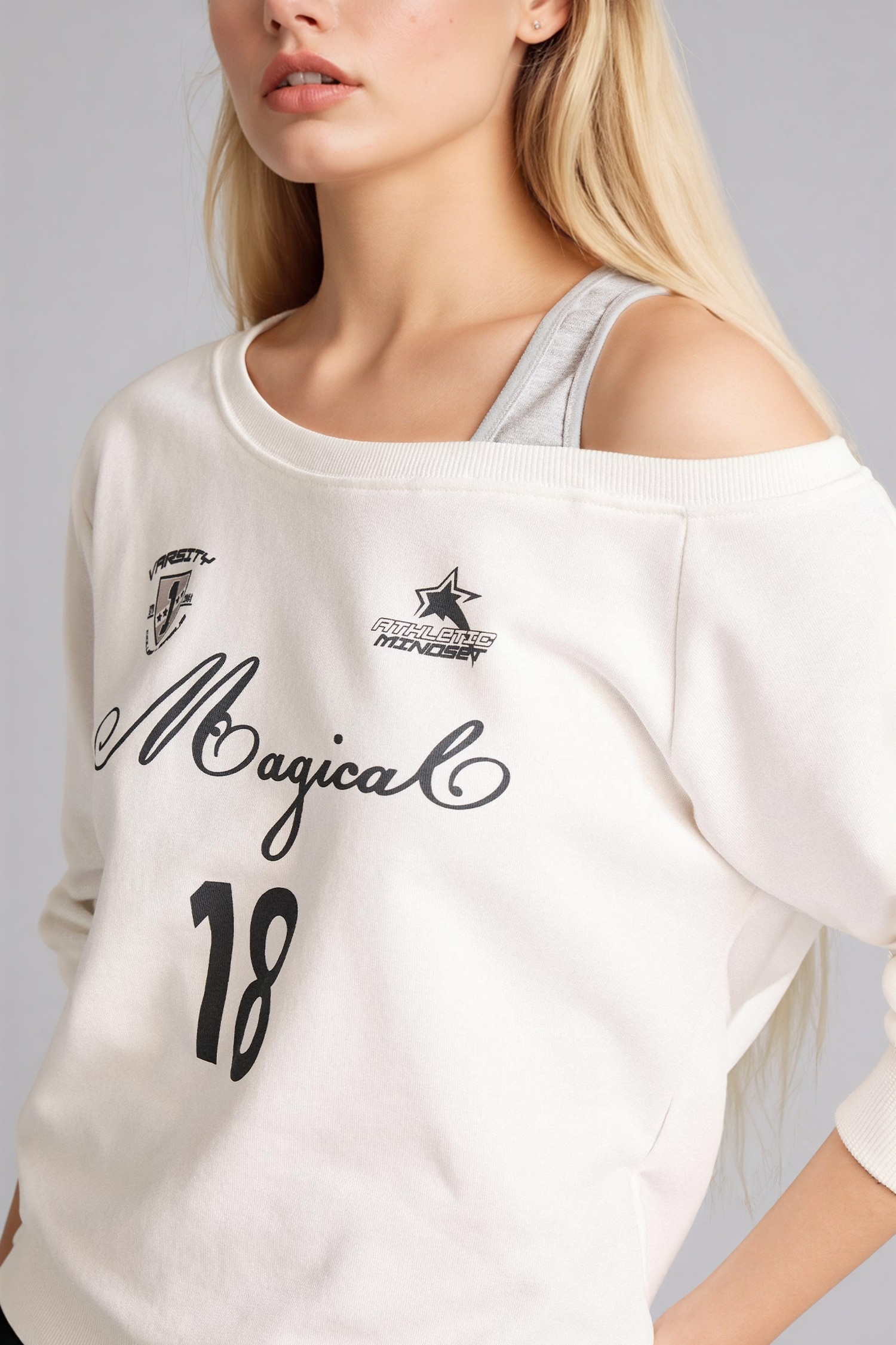 DeFacto Kayık Yaka Baskılı Sweatshirt görsel 4