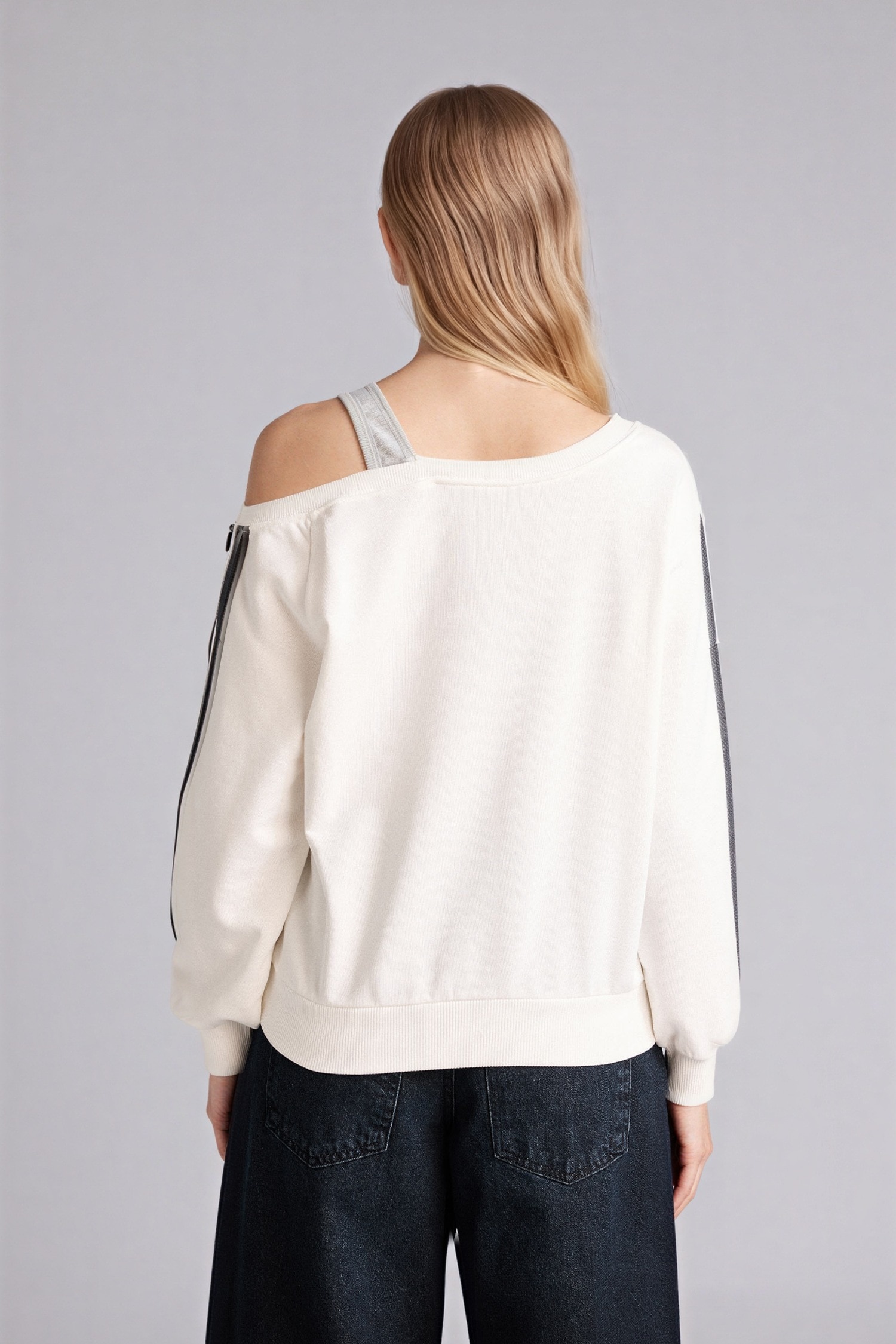 DeFacto Kayık Yaka Baskılı Sweatshirt görsel 5