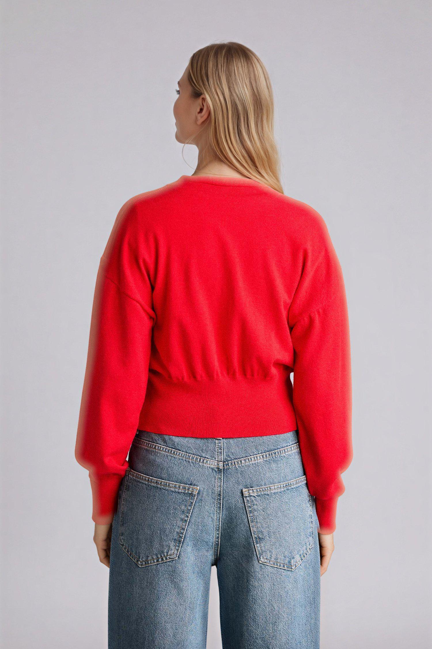 DeFacto Oversize V Yaka Basic Hırka görsel 5