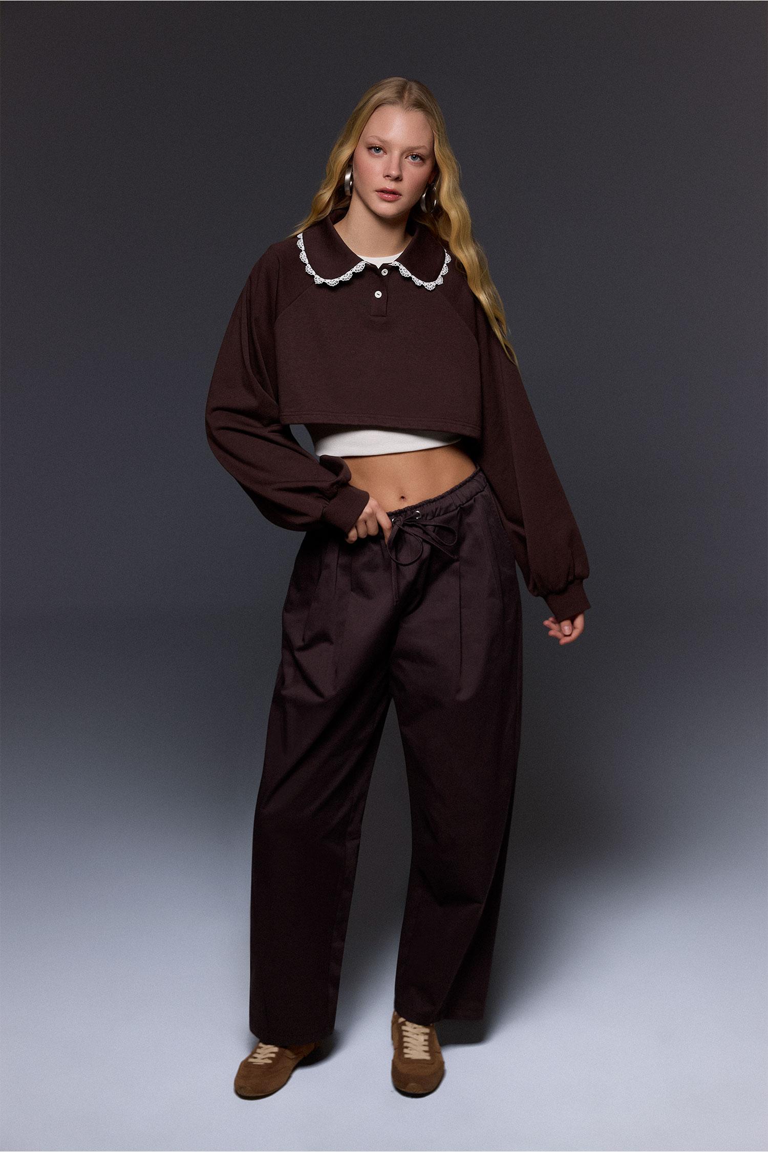 DeFacto Bebe Yaka Sırt Baskılı Sweatshirt görsel 2