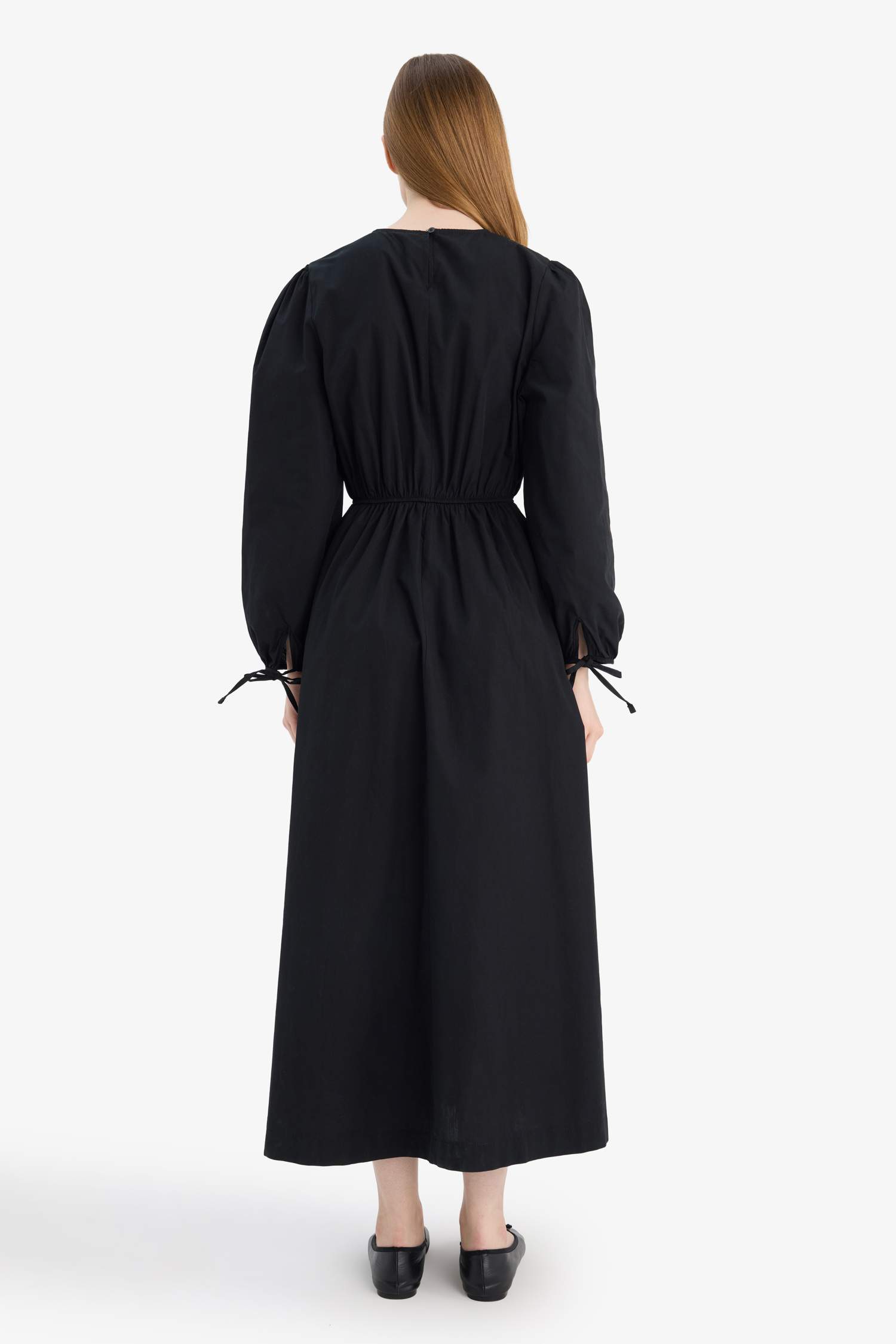 Regular Fit Poplin Midi Elbise