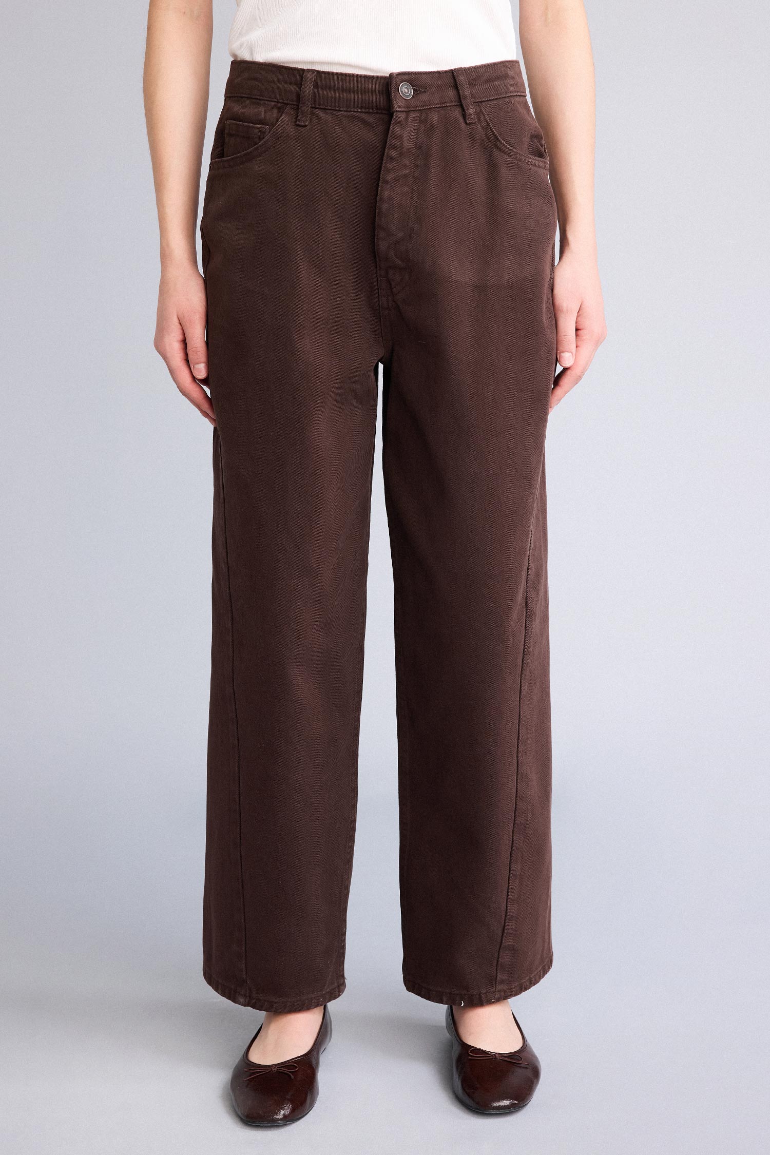 DeFacto %100 Pamuk Baggy Fıt Normal Bel Gabardin Pantolon görsel 3