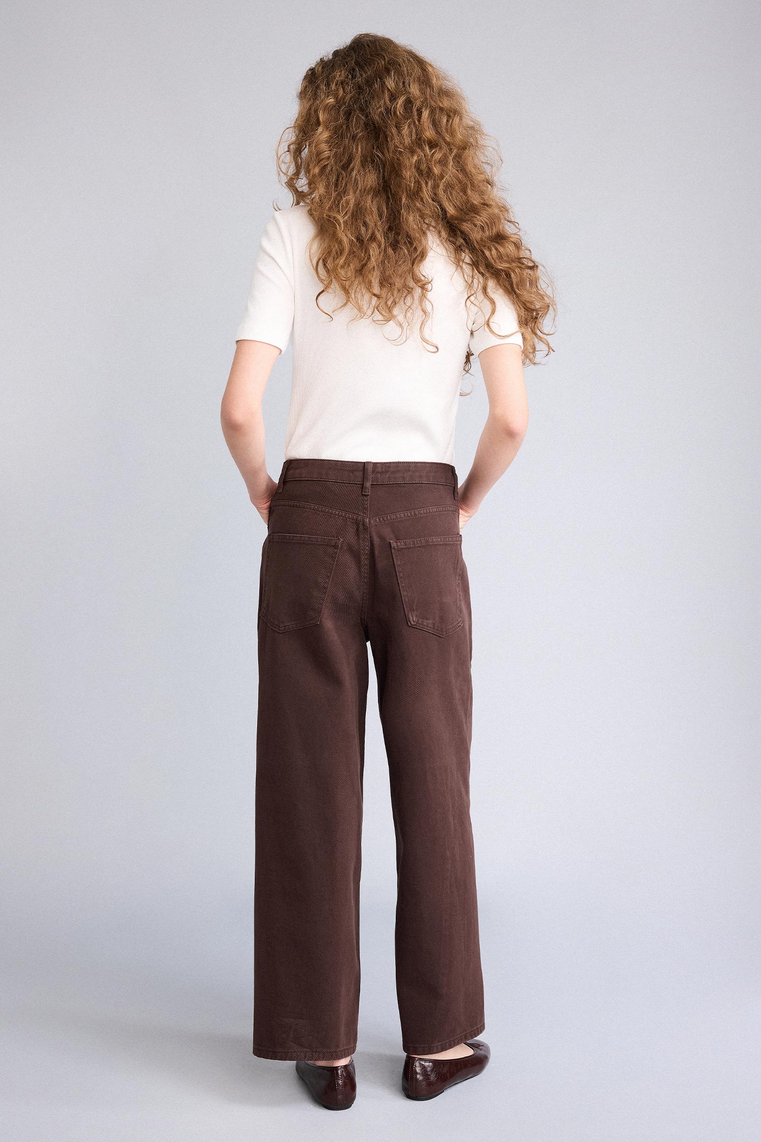 DeFacto %100 Pamuk Baggy Fıt Normal Bel Gabardin Pantolon görsel 5