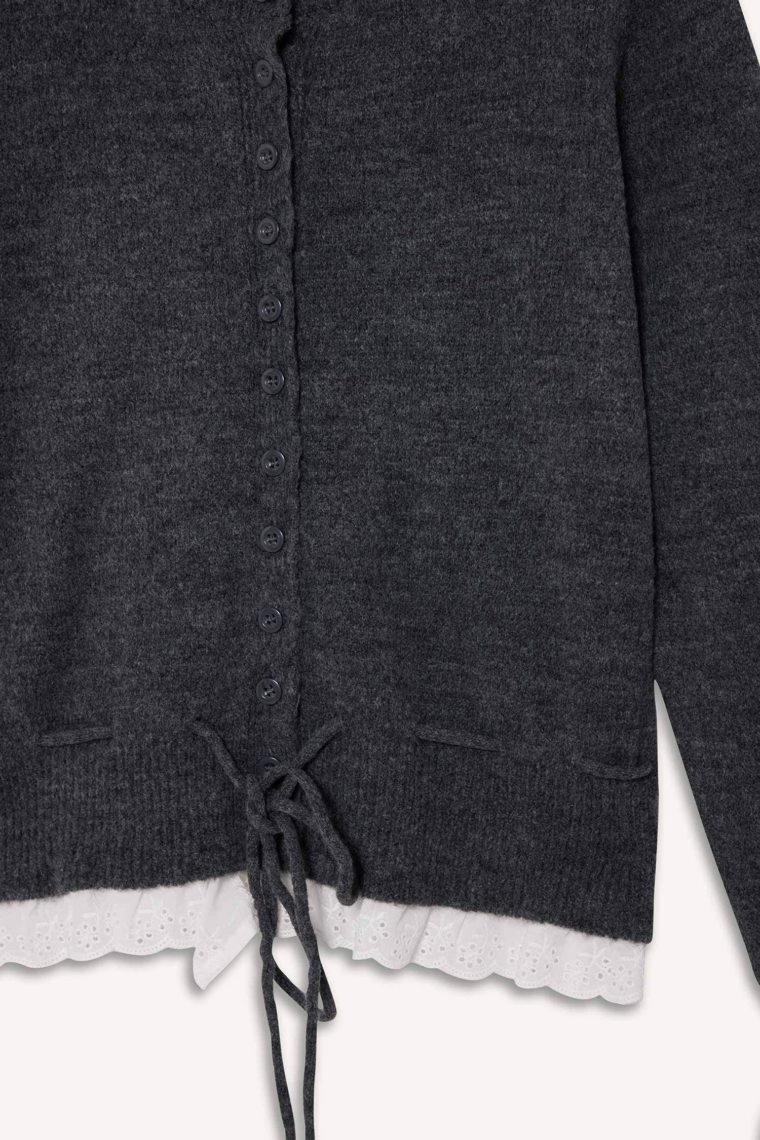 Slim Fit Dar Kesim Bağlama Detaylı Hırka