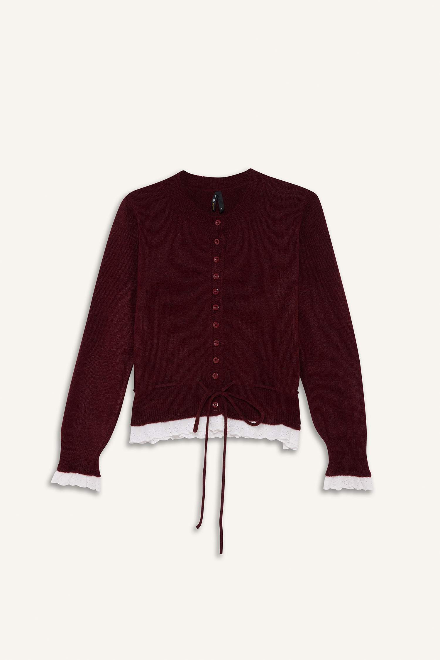 Slim Fit Dar Kesim Bağlama Detaylı Hırka