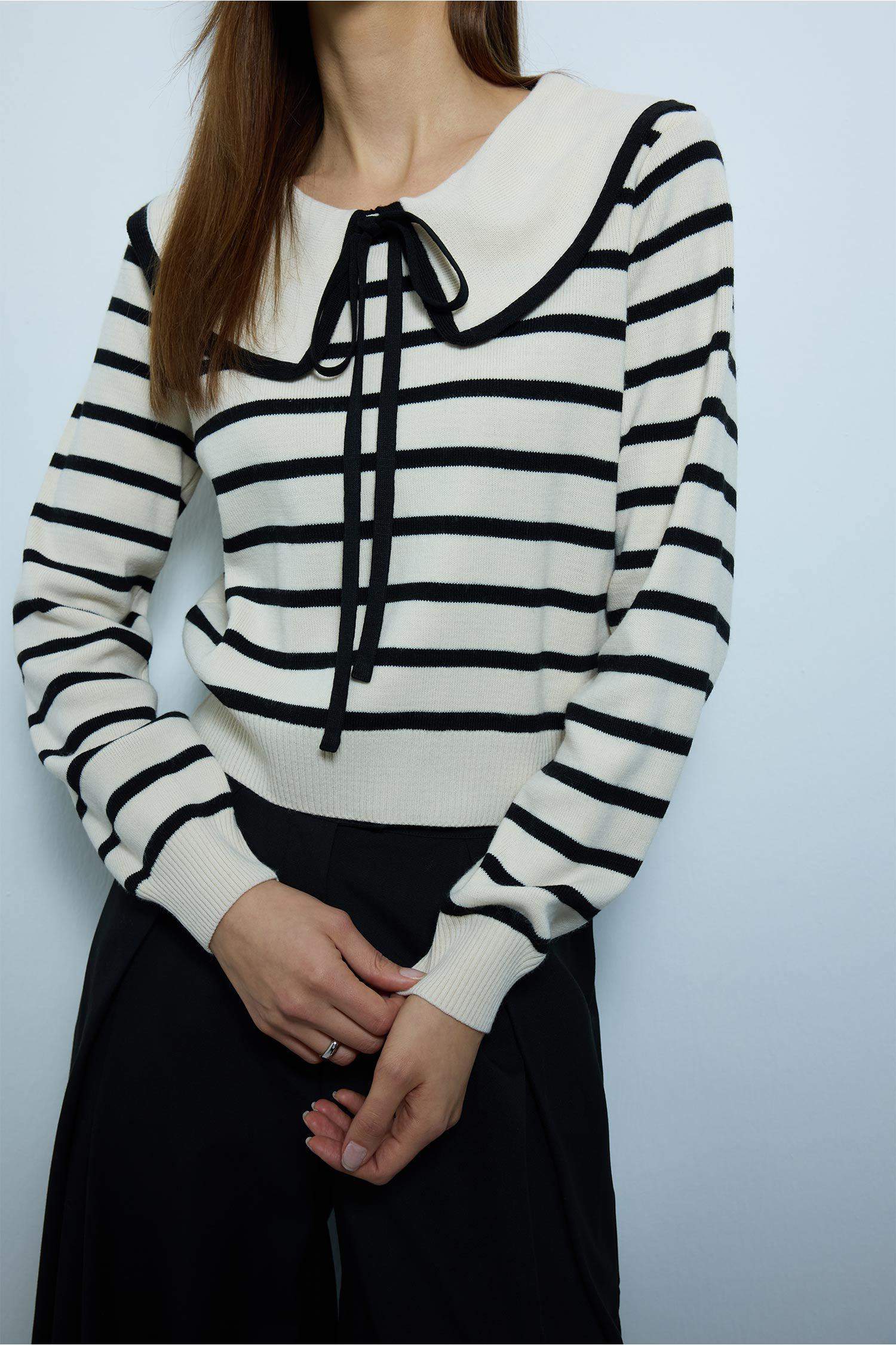 Slim Fit Baby Collar Pullover