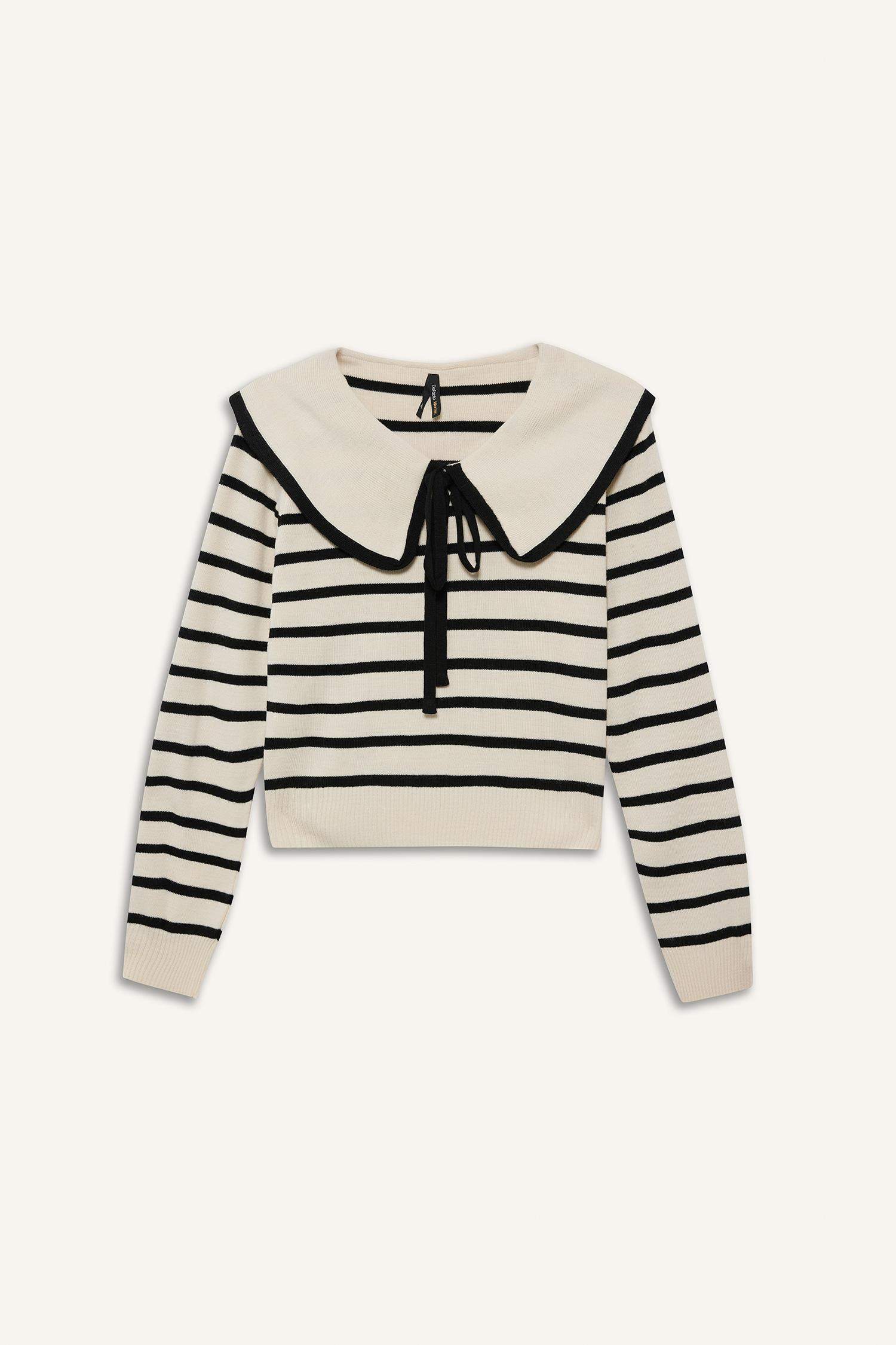 Slim Fit Baby Collar Pullover