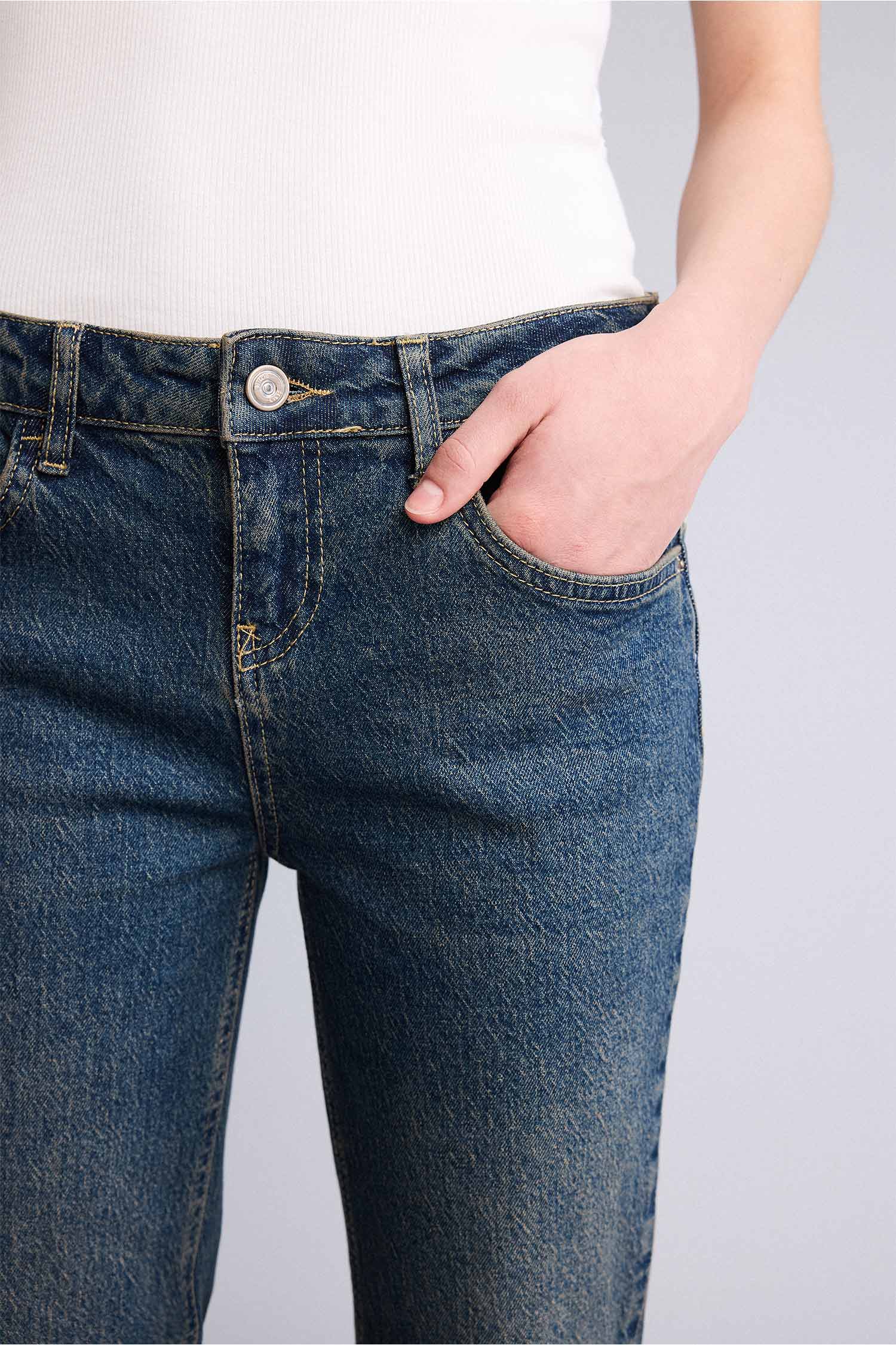 DeFacto Düşük Bel Jean Yıkamalı Pantolon görsel 5