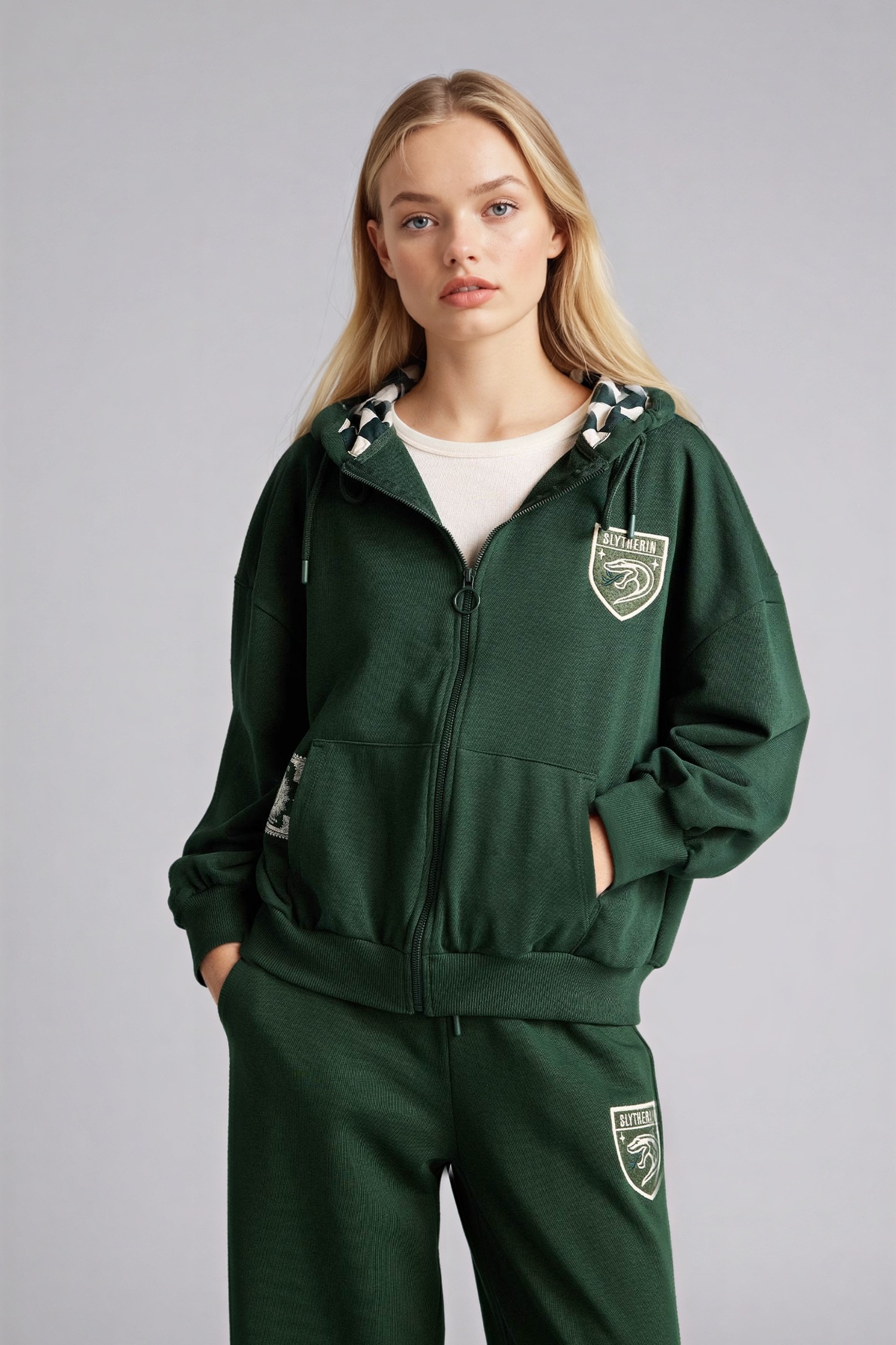 DeFacto Harry Potter Oversize Kapüşonlu Fermuarlı Sweatshirt görsel 3
