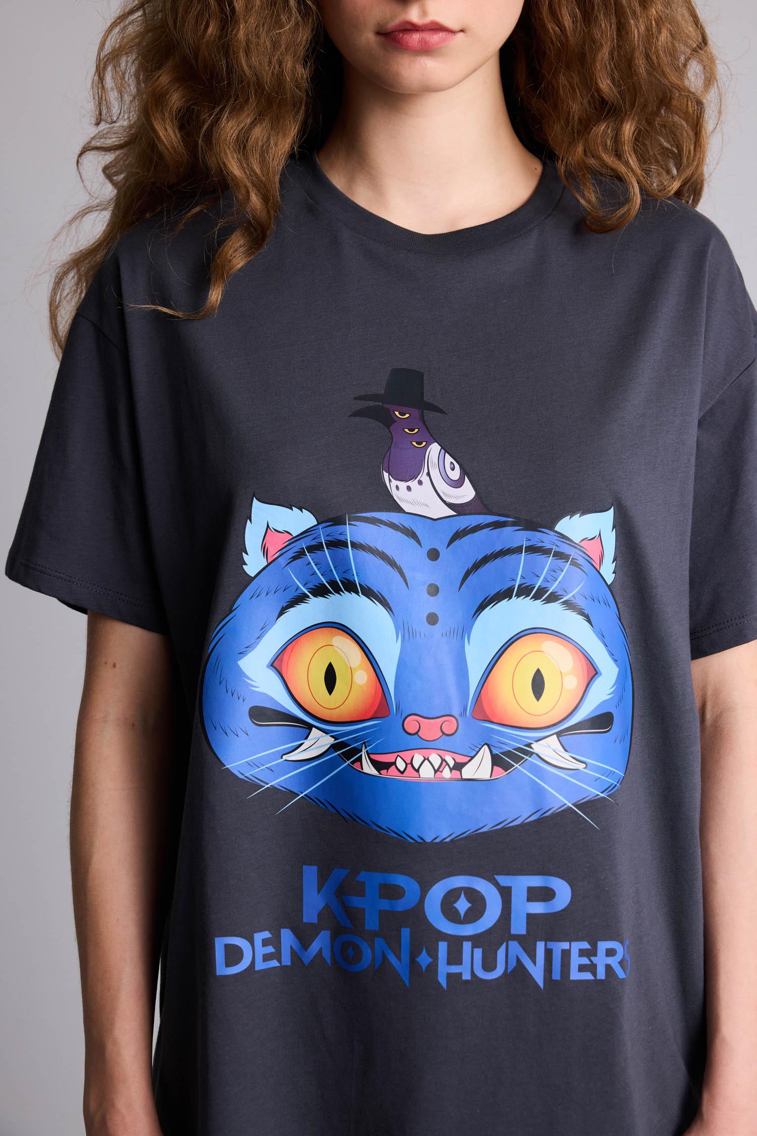 DeFacto %100 Pamuk Kpop - Demon Hunters Oversıze Tişört görsel 6