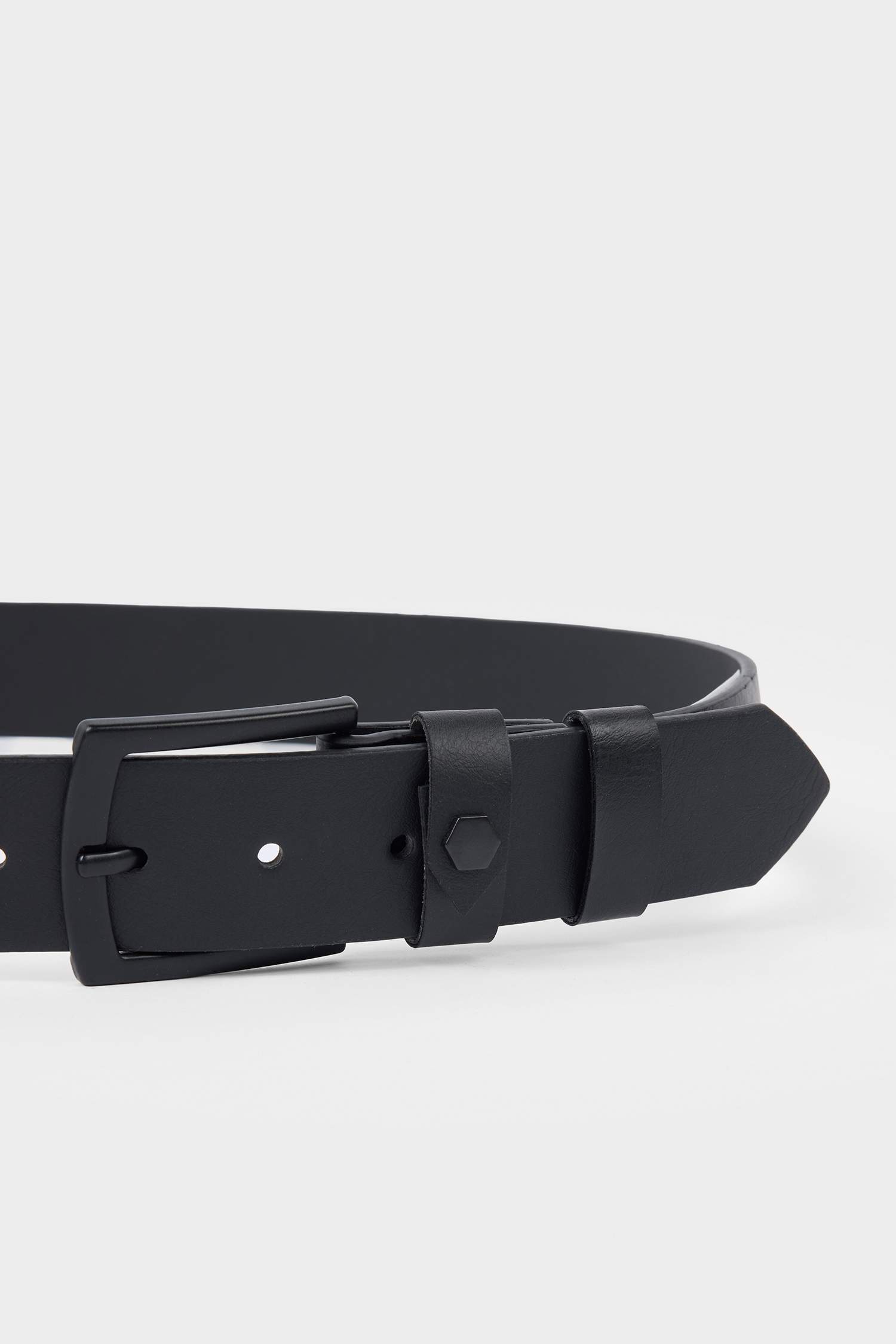 Erkek Dikdörtgen Toka Suni Deri Günlük Kemer