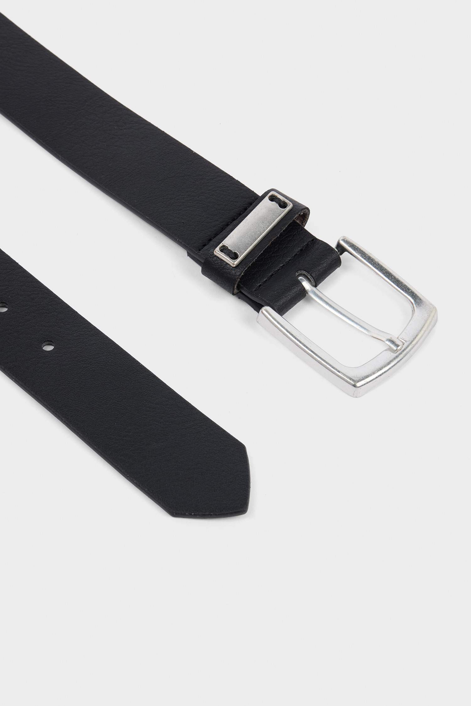 Erkek Dikdörtgen Toka Suni Deri Günlük Kemer