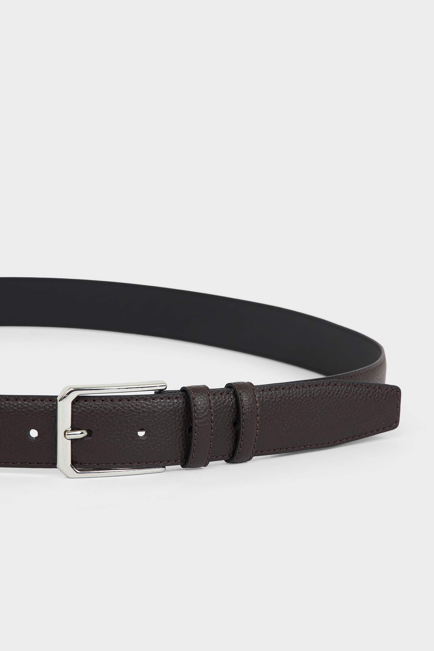 Erkek Dikdörtgen Toka Suni Deri Klasik Kemer