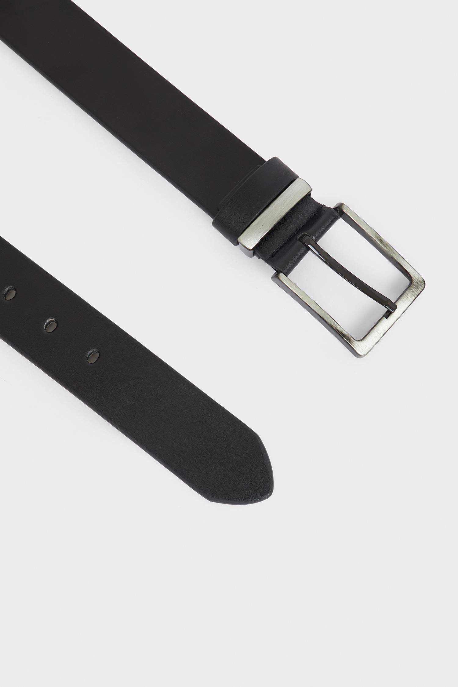 Erkek Dikdörtgen Toka Suni Deri Günlük Kemer