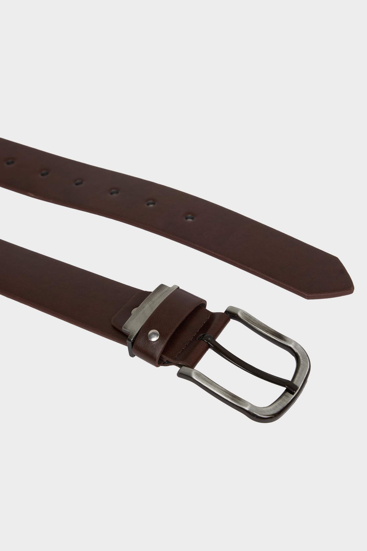 Erkek Dikdörtgen Toka Suni Deri Günlük Kemer