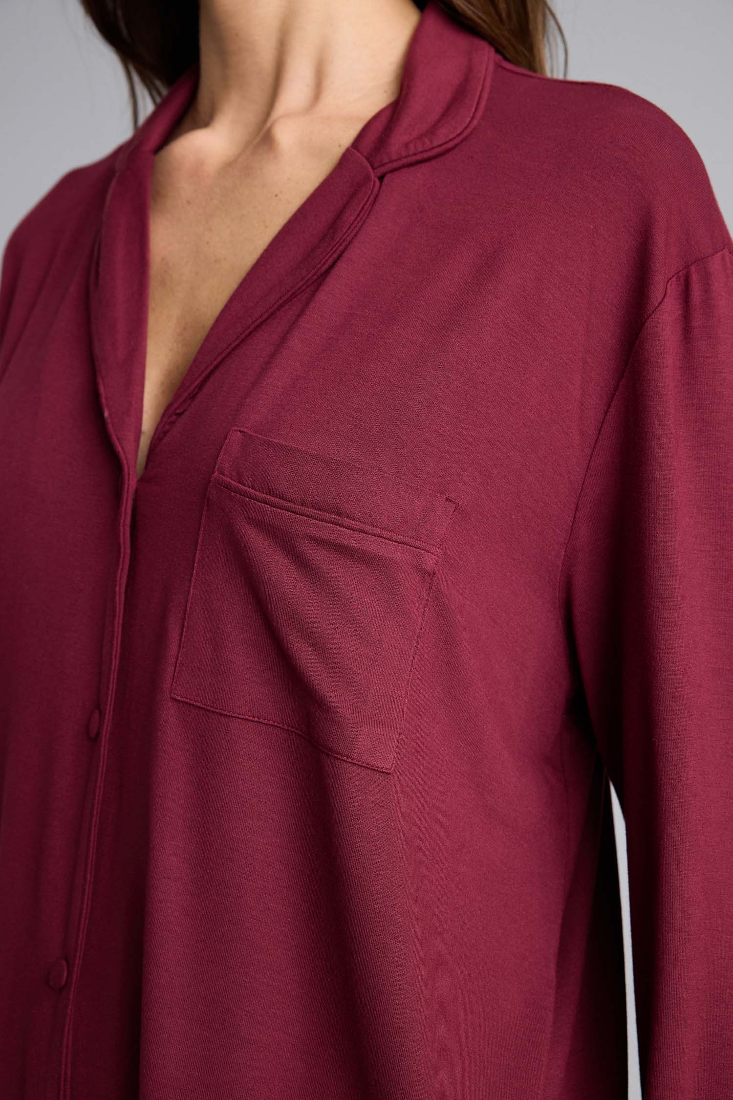 DeFacto Regular Fit Uzun Kollu Düğmeli Üst Uzun Alt Basıc Pijama Takımı görsel 4