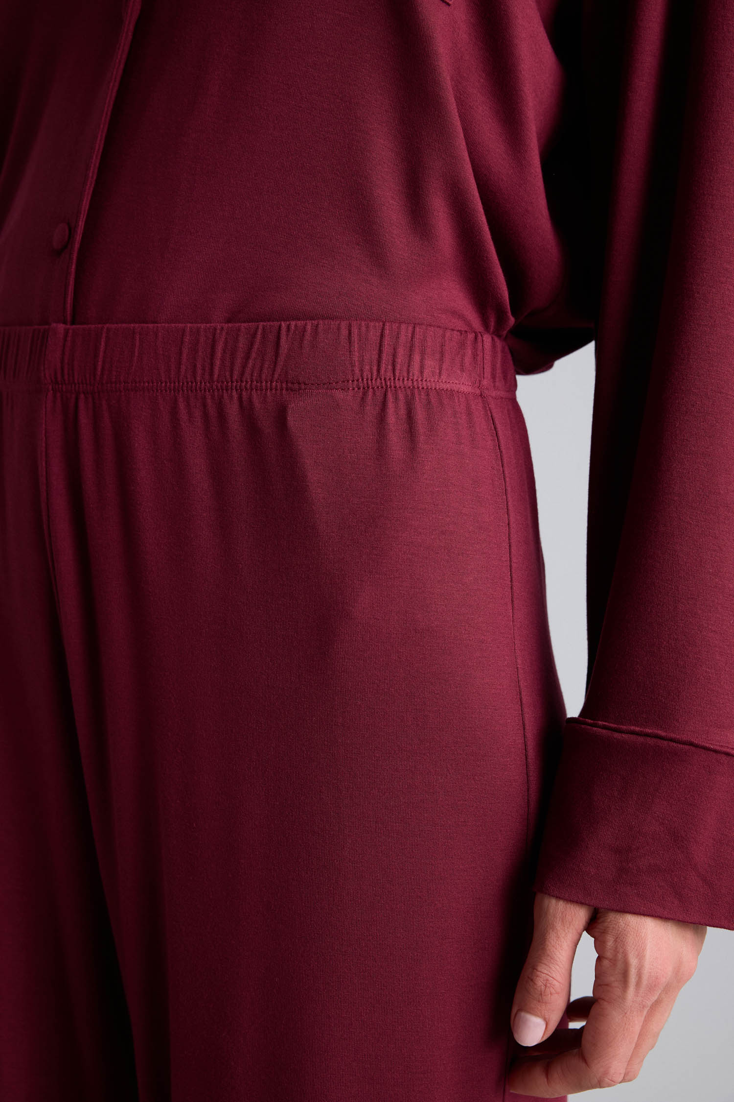 DeFacto Regular Fit Uzun Kollu Düğmeli Üst Uzun Alt Basıc Pijama Takımı görsel 6