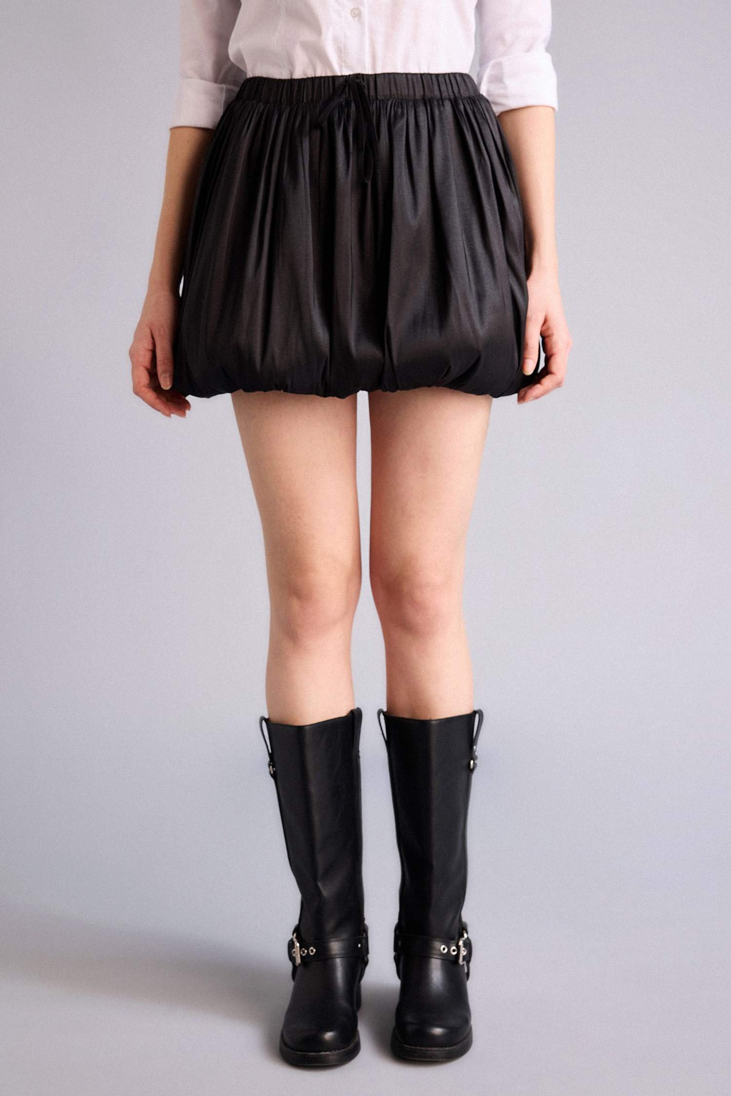 Balloon Fıt Normal Bel Tafta Mini Etek