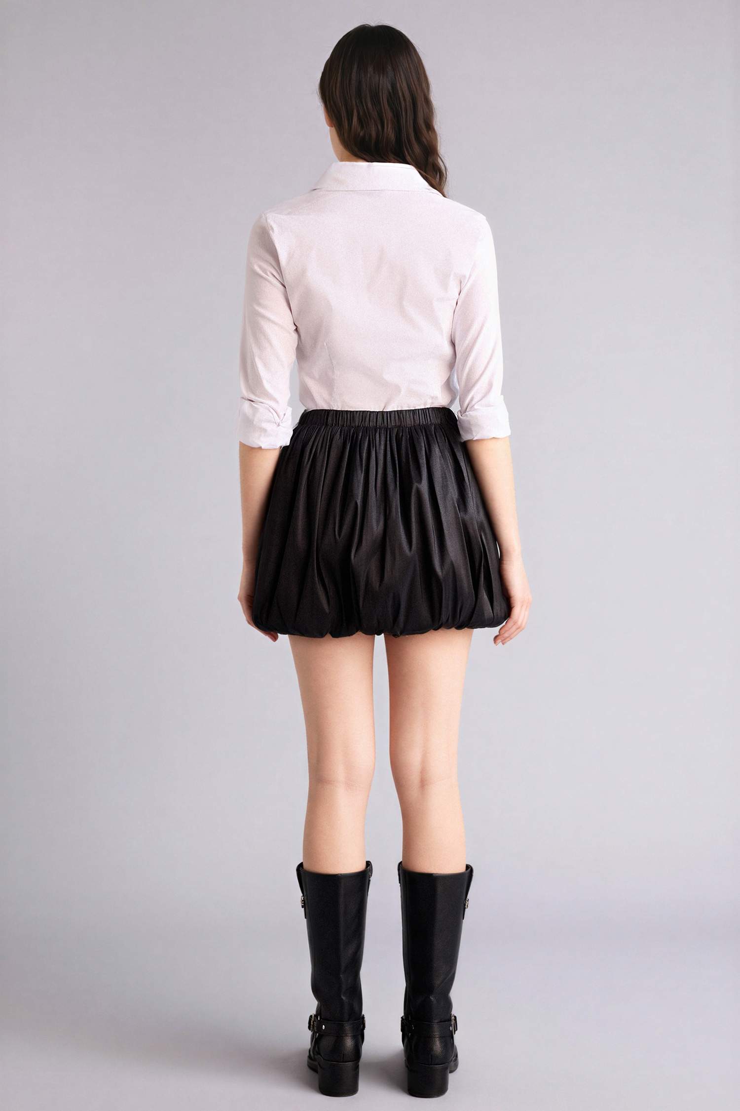 Balloon Fıt Normal Bel Tafta Mini Etek