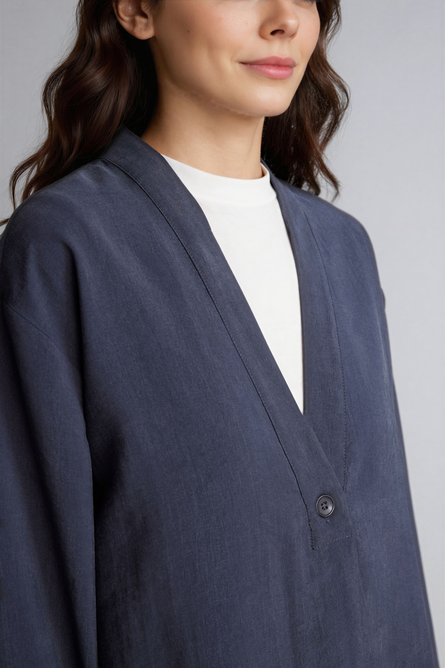 DeFacto Regular Fıt V Yaka Modal Kimono görsel 4