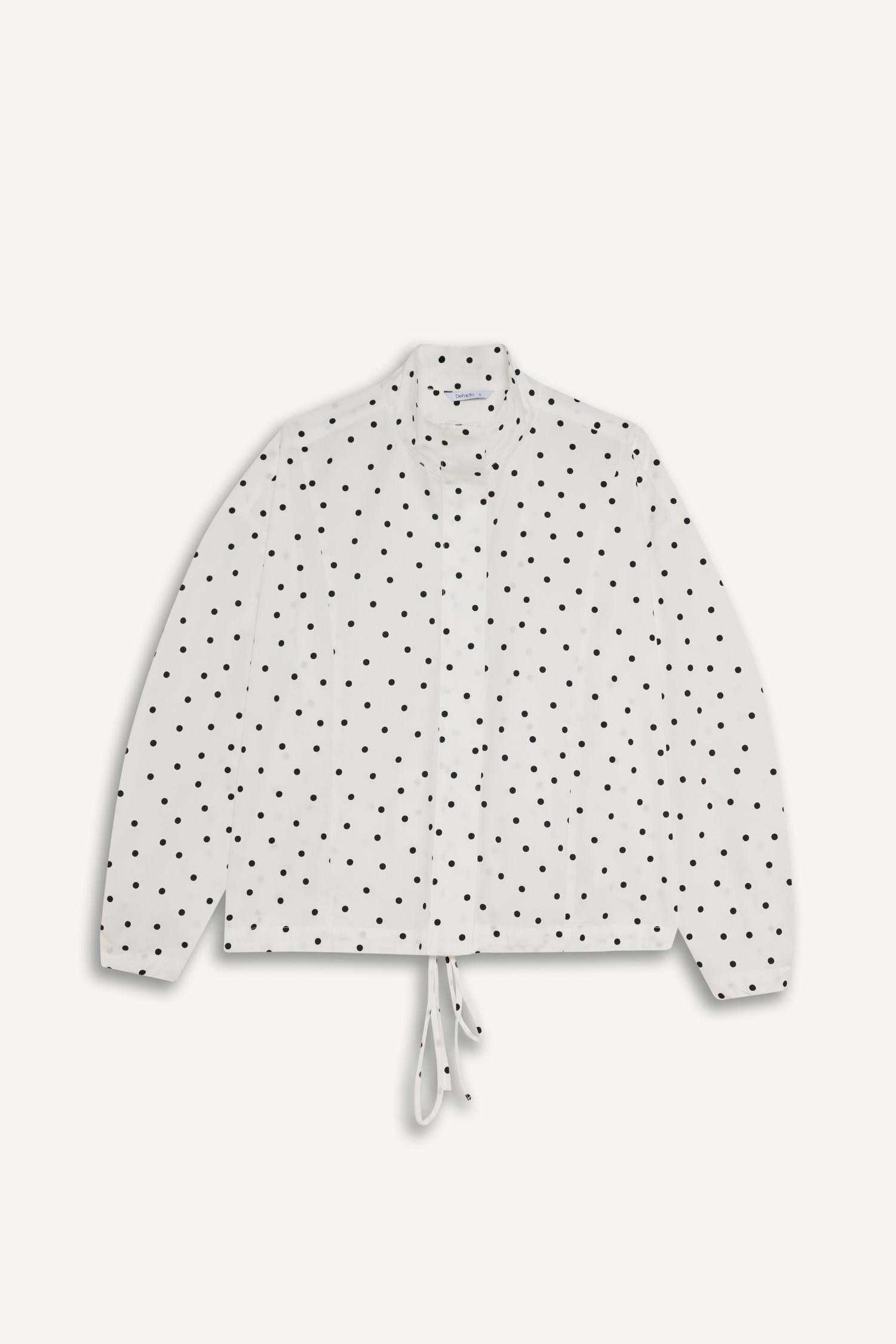 DeFacto %100 Pamuk Puantiyeli Poplin Tunik görsel 6