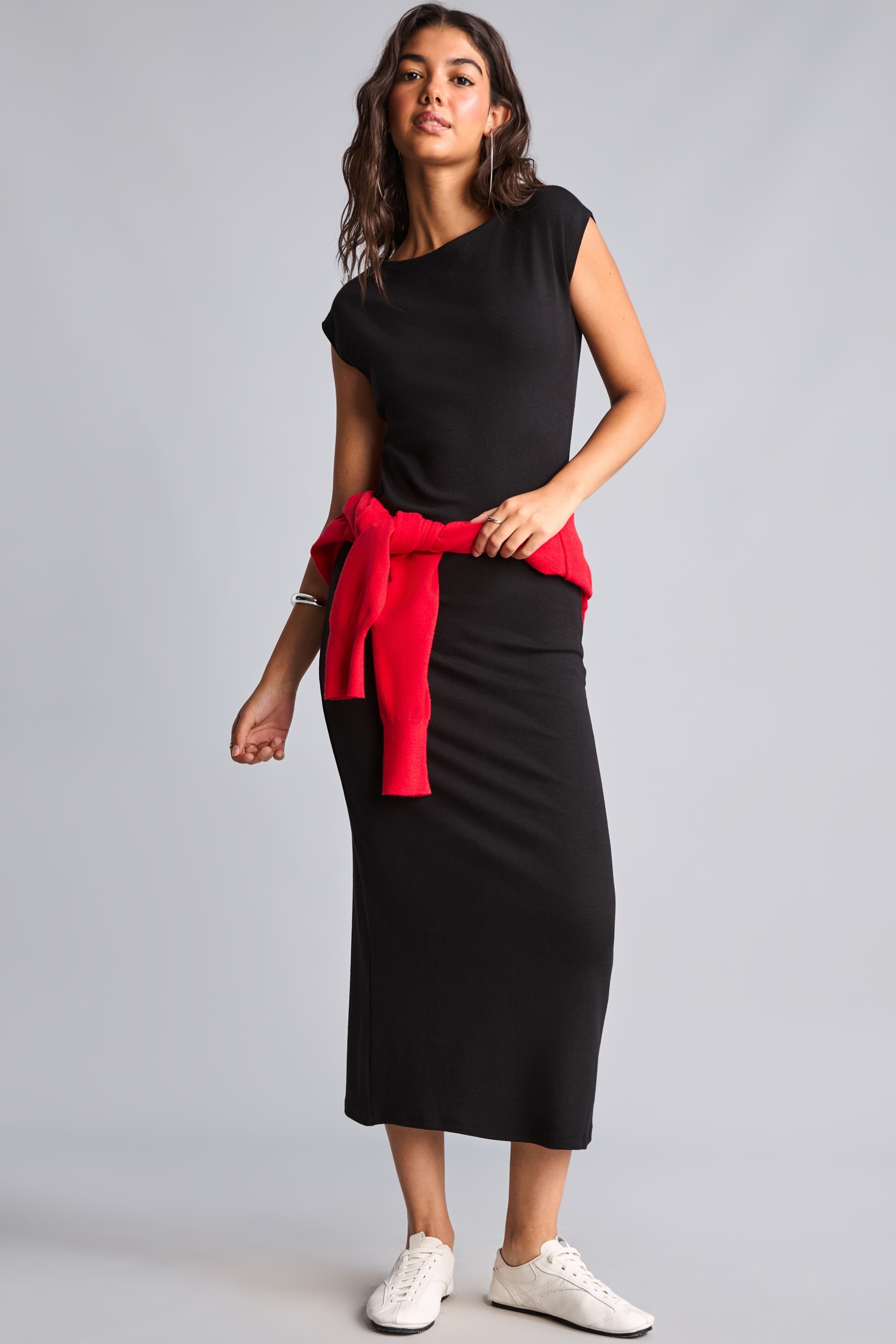 DeFacto Pamuklu Bodycon Modal Midi Elbise