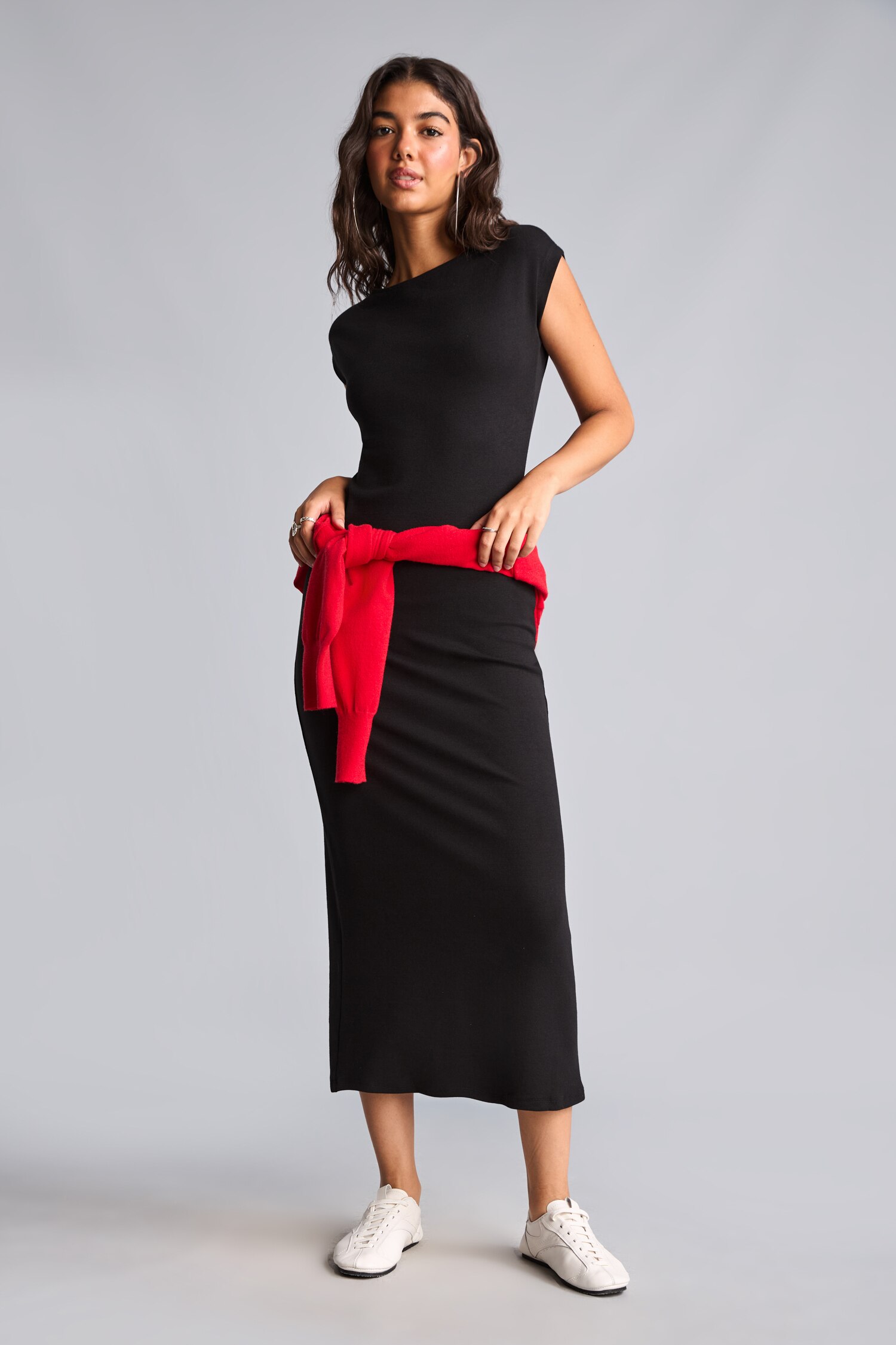 DeFacto Pamuklu Bodycon Modal Midi Elbise görsel 2