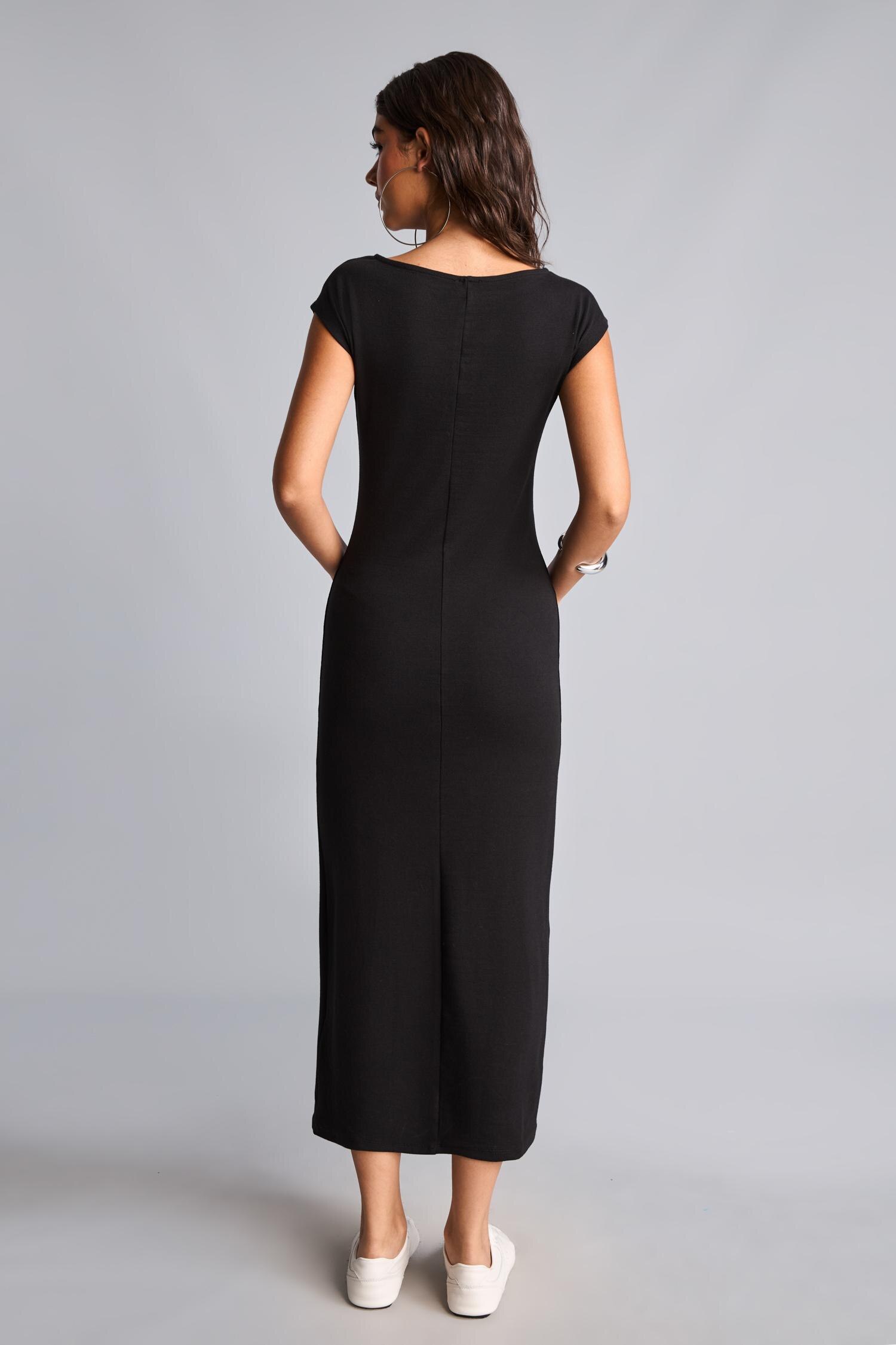 DeFacto Pamuklu Bodycon Modal Midi Elbise görsel 5