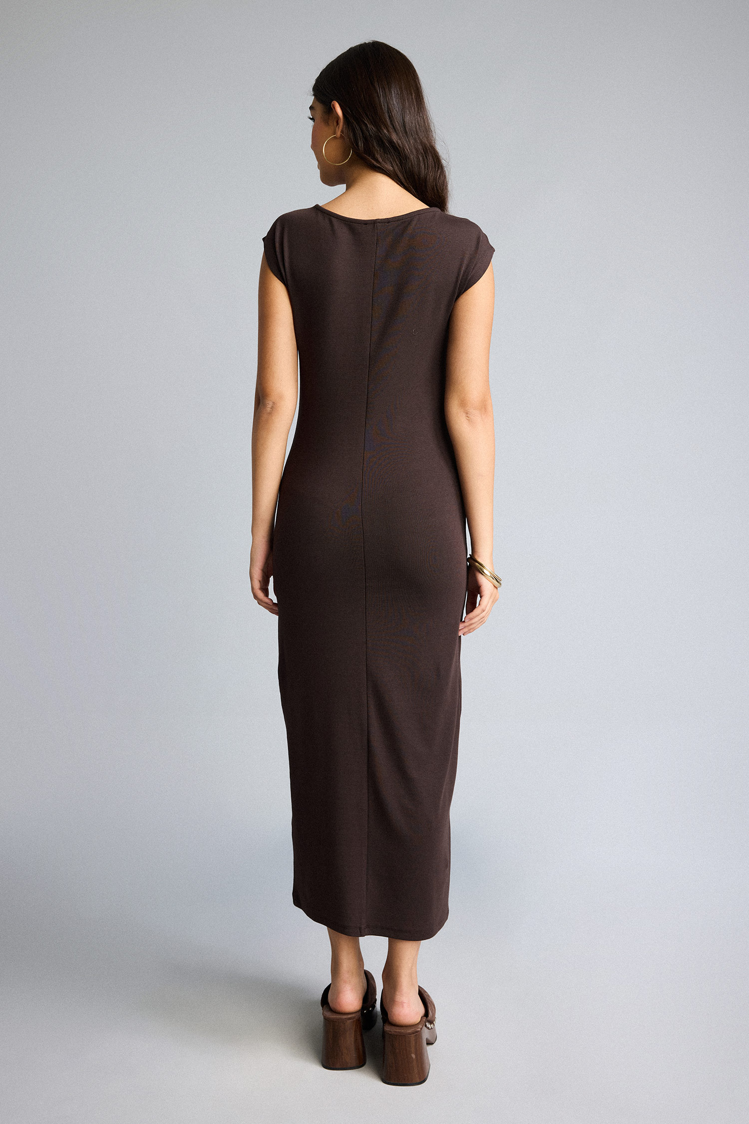 DeFacto Bodycon Vücudu Saran Kısa Kollu Maxı Elbise görsel 6