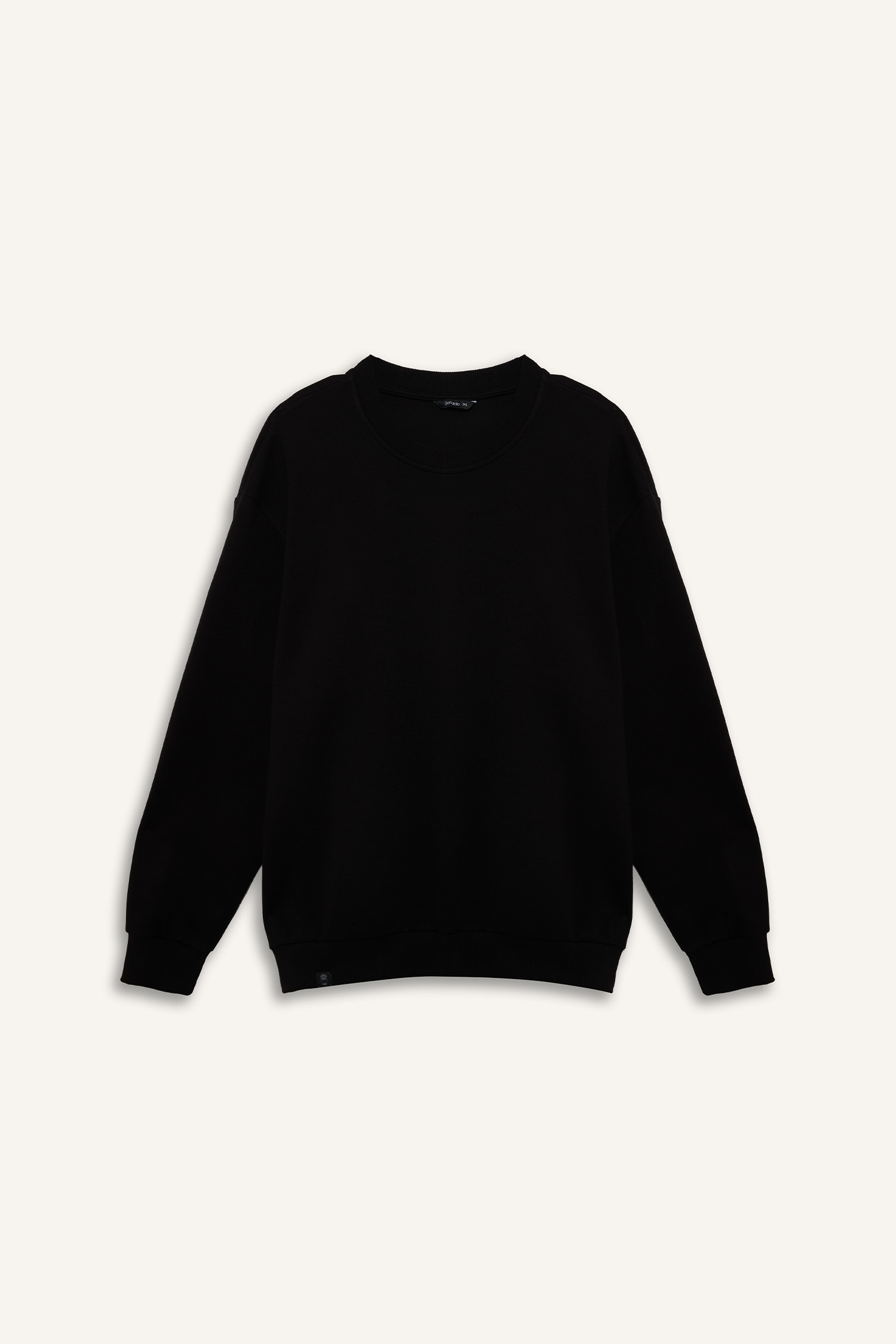 DeFacto Pamuklu Boxy Fıt Büyük Beden Bisiklet Yaka Pike Sweatshirt