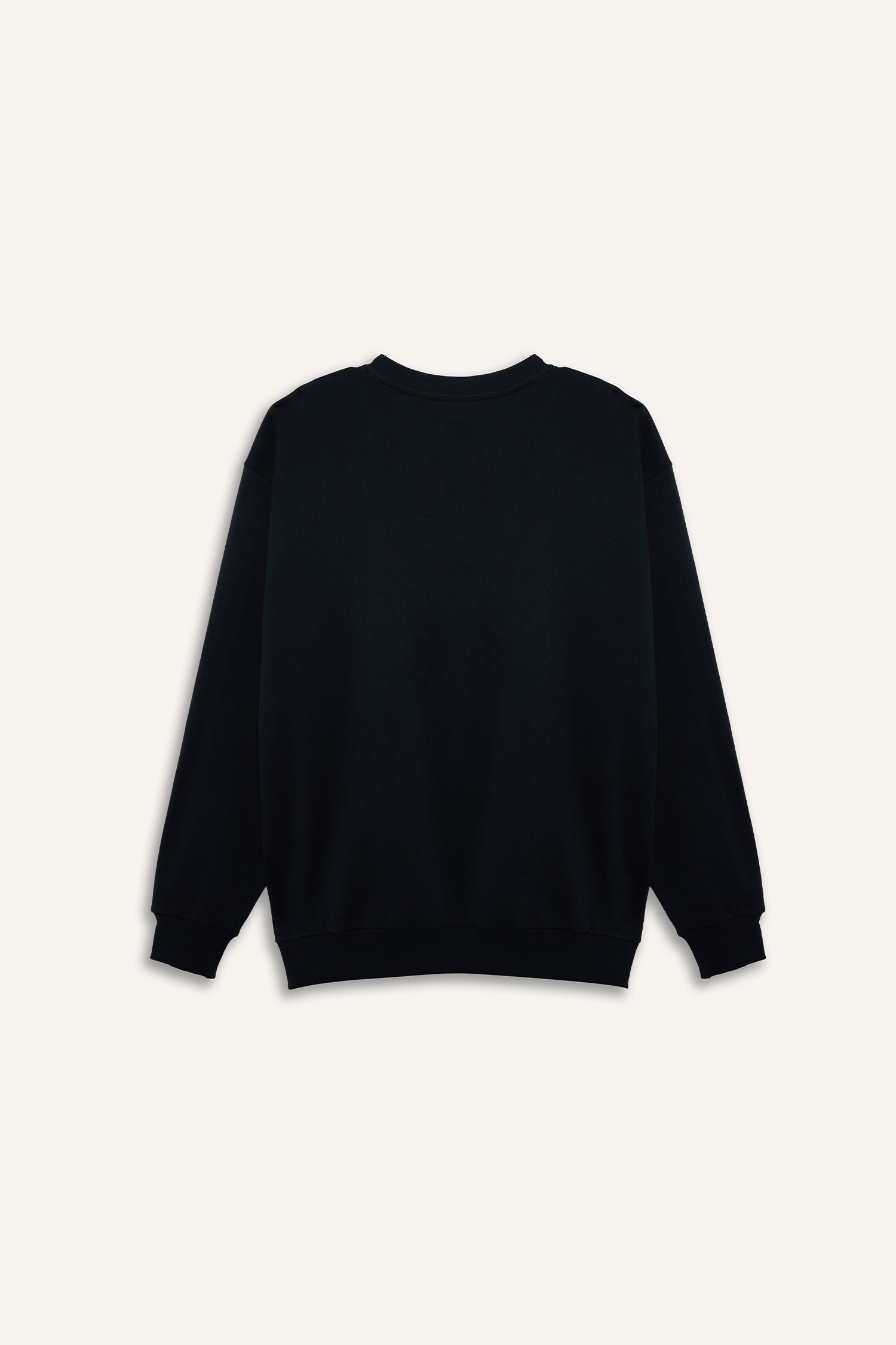 DeFacto Pamuklu Boxy Fıt Büyük Beden Bisiklet Yaka Pike Sweatshirt görsel 3