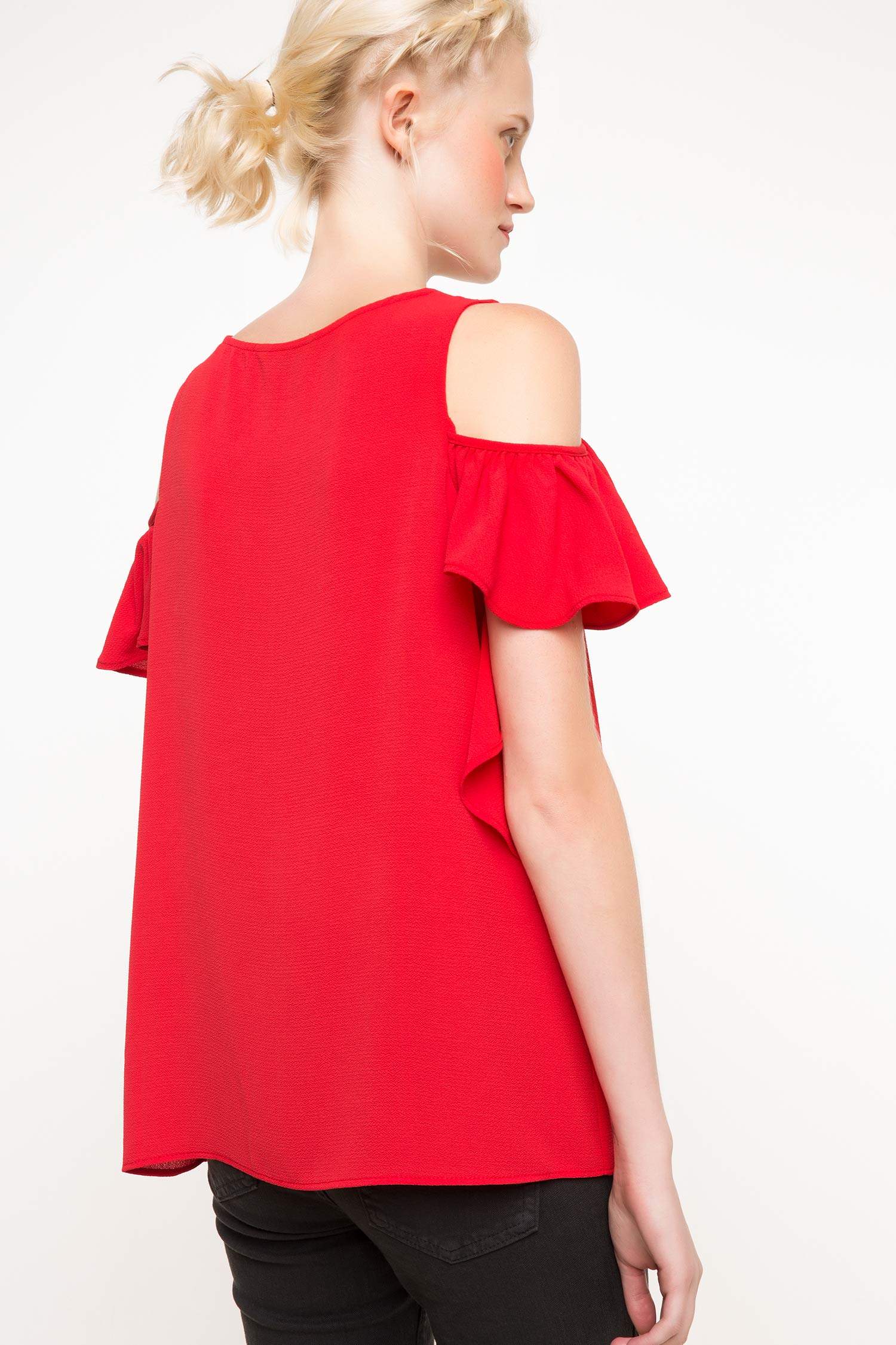 Defacto Askılı Fırfırlı Bluz. 3