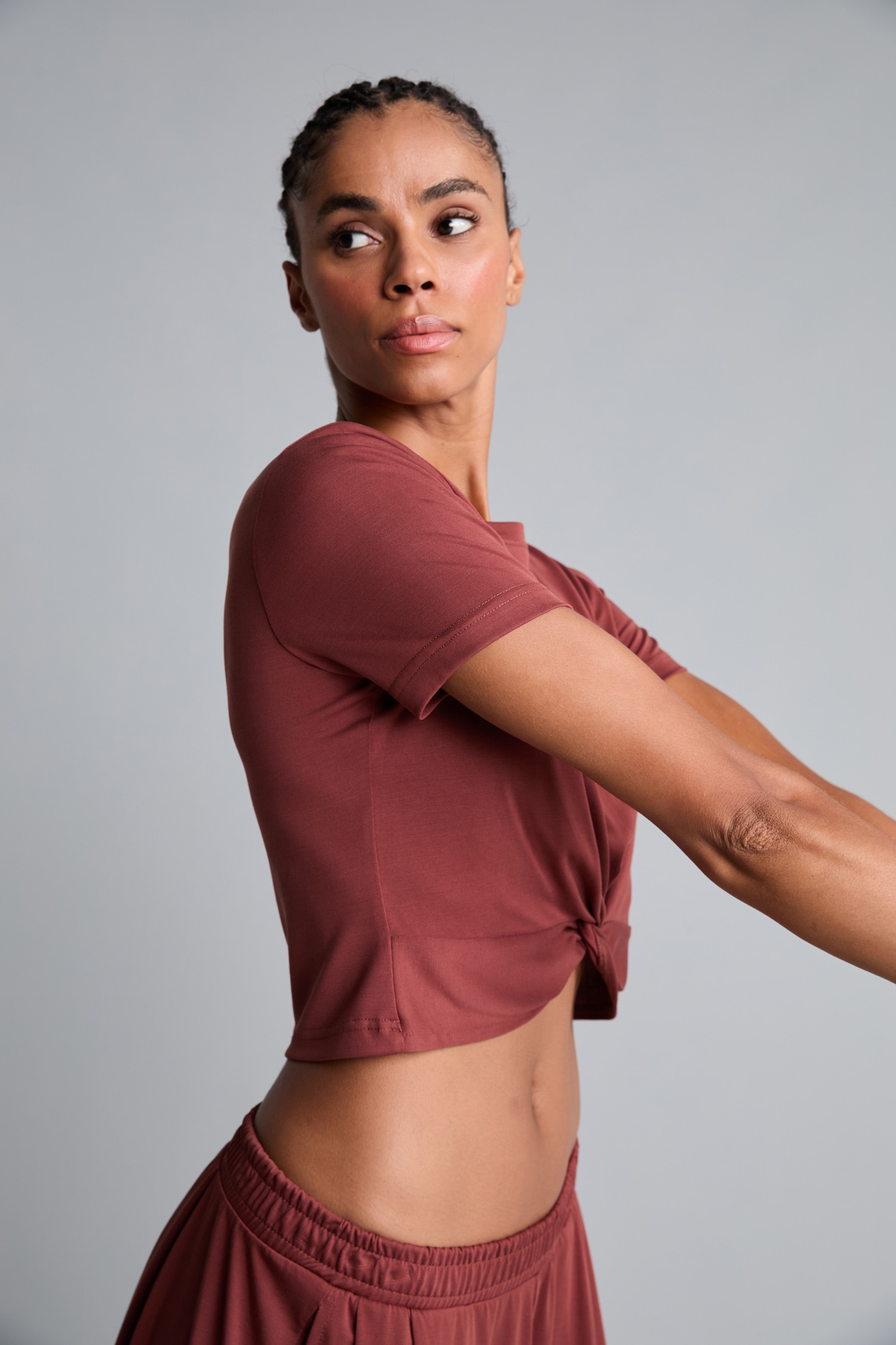 DeFacto Ultra Yumuşak Cropped Sporcu Modal Crop Tişört görsel 6