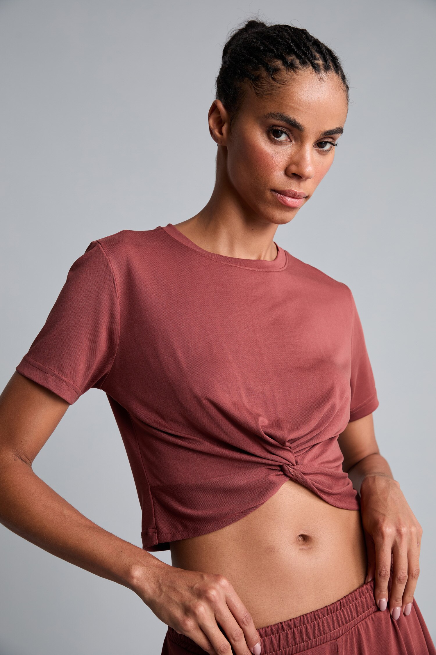DeFacto Ultra Yumuşak Cropped Sporcu Modal Crop Tişört görsel 7