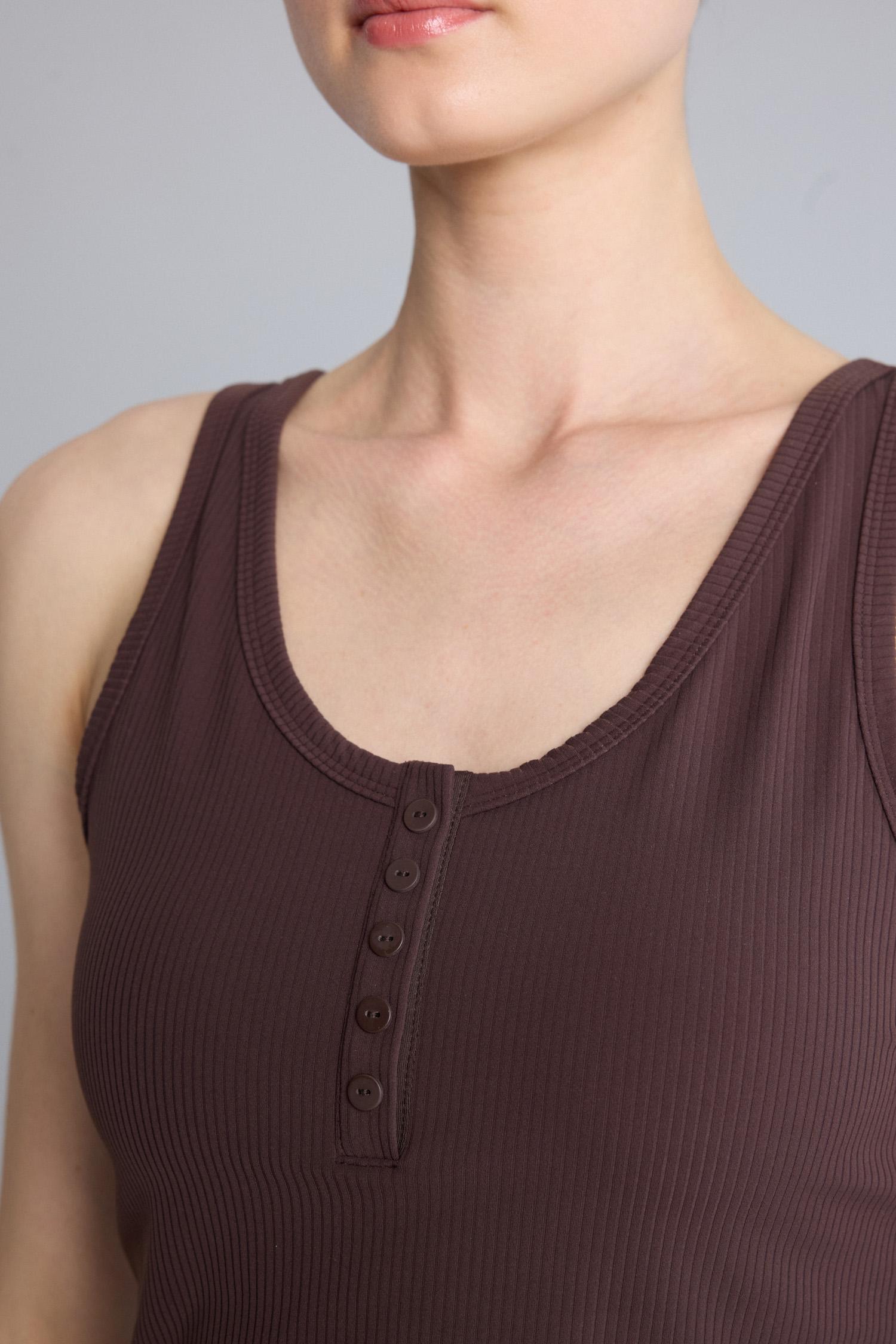 DeFacto Esnek Kumaş Crop Top Düğmeli Yaka görsel 6