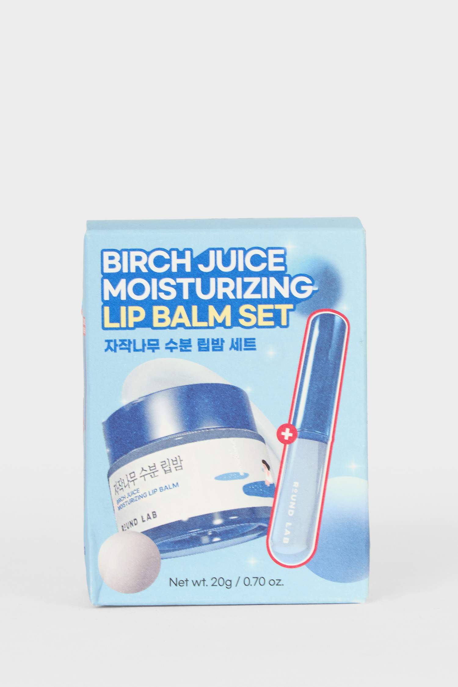 Round Lab - Birch Juice Nemle Dolgun Tutan Kuruluk ve Çatlama Önleyici Parlatıcı Dudak Balmı Seti