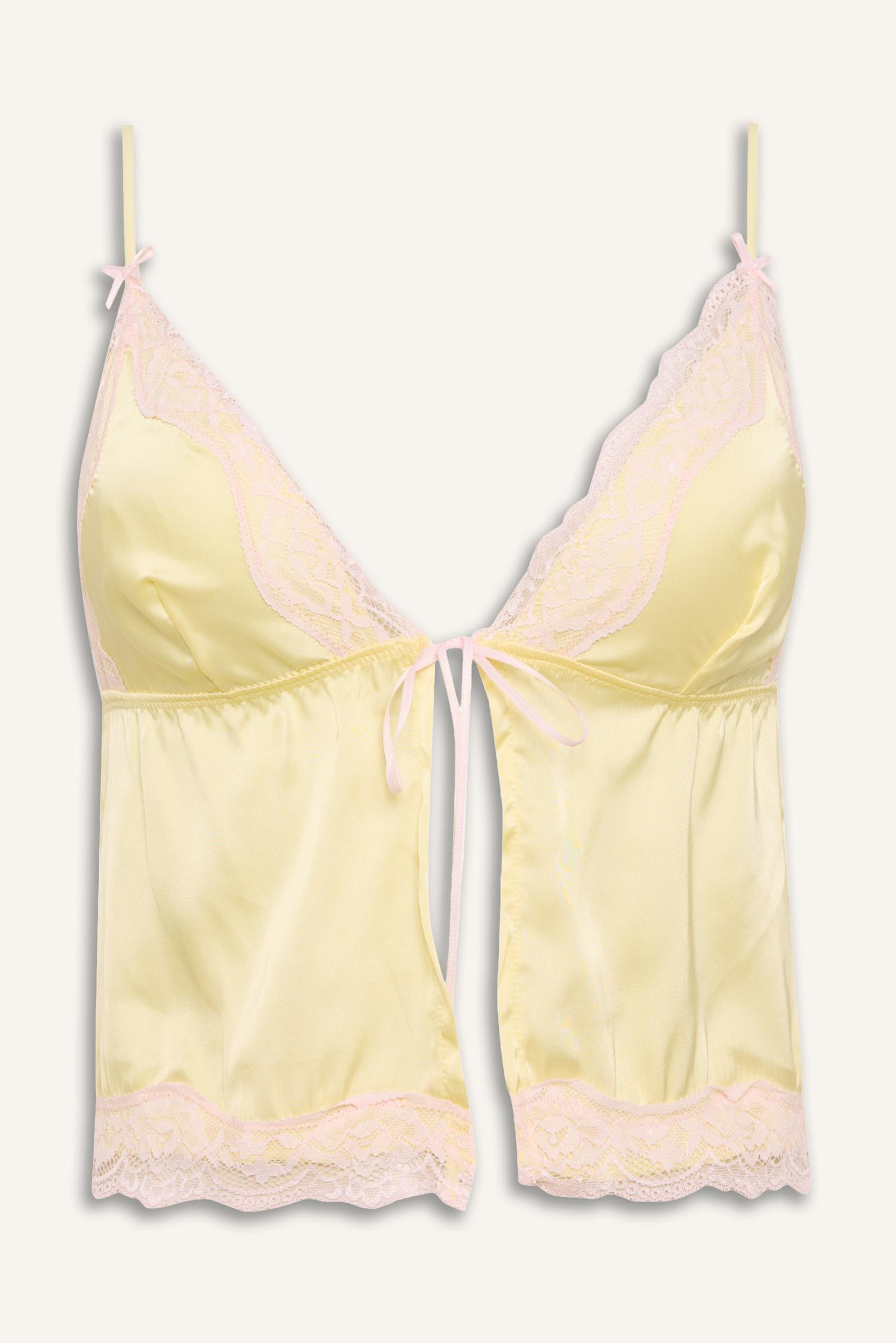 DeFacto Dantel Detaylı Saten Pijama Üst görsel 6