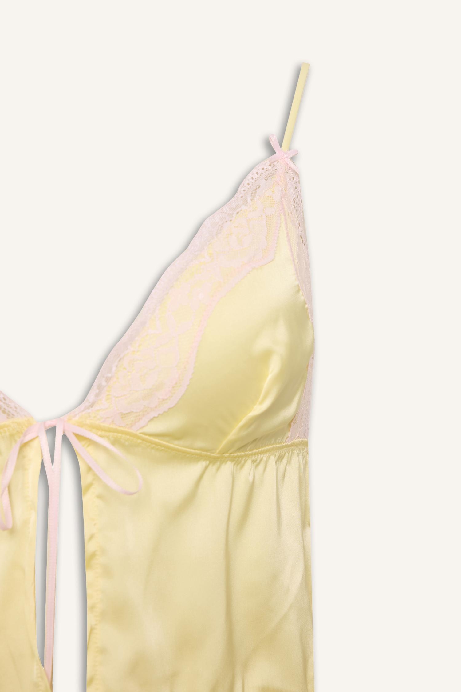 DeFacto Dantel Detaylı Saten Pijama Üst görsel 8