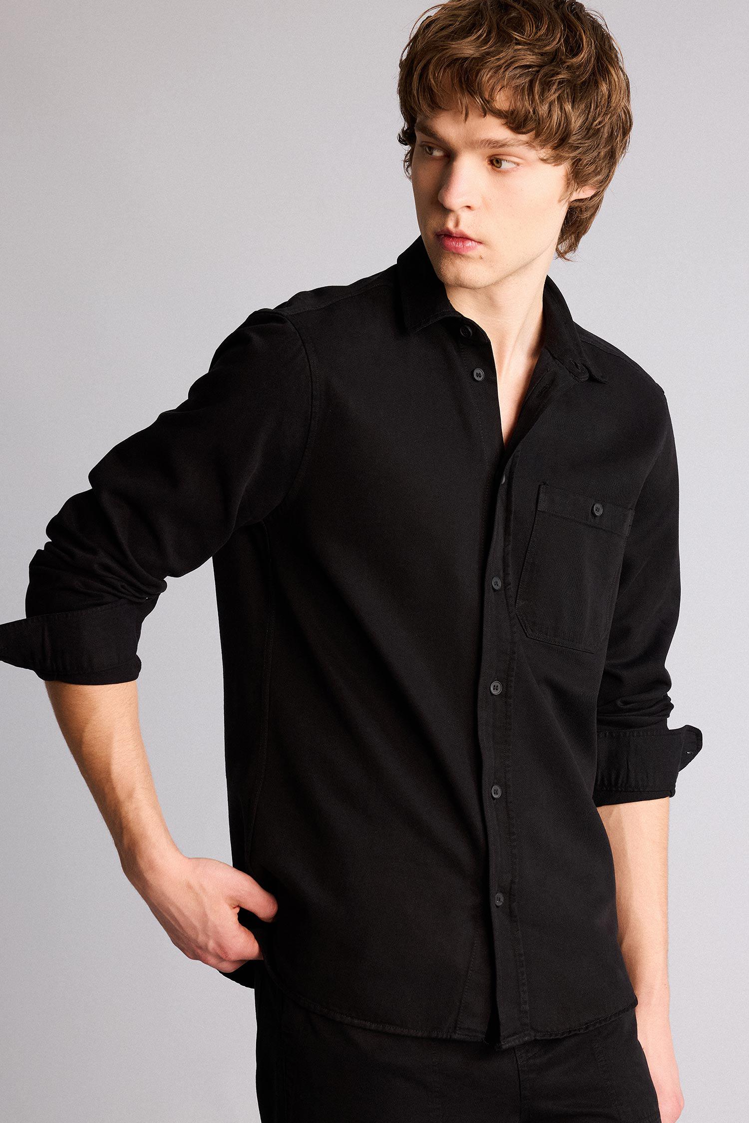 DeFacto REGULAR FIT Premium Twill Gömlek görsel 4
