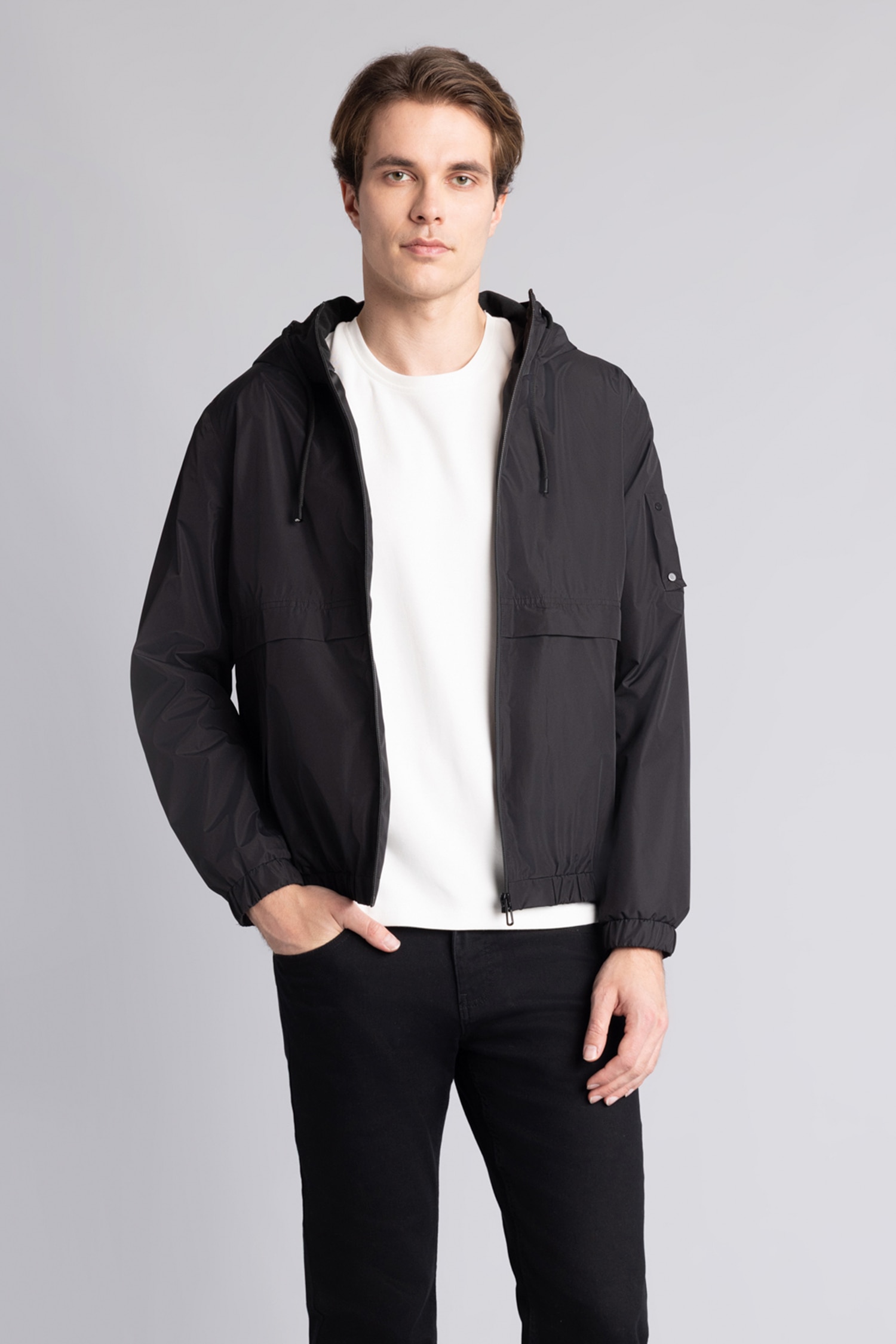 DeFacto Slim Fit Kapüşonlu Fermuarlı Mont