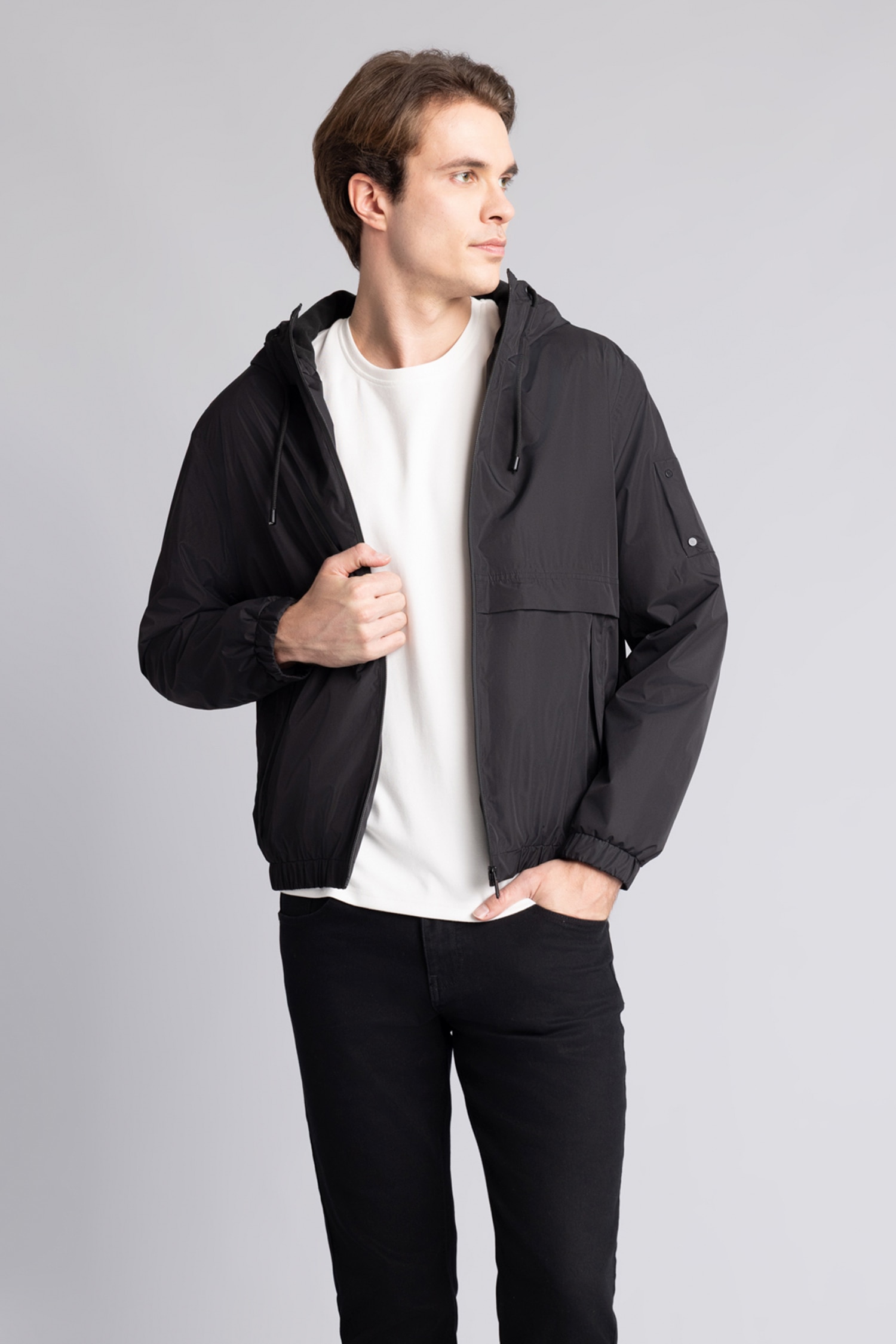 DeFacto Slim Fit Kapüşonlu Fermuarlı Mont görsel 3