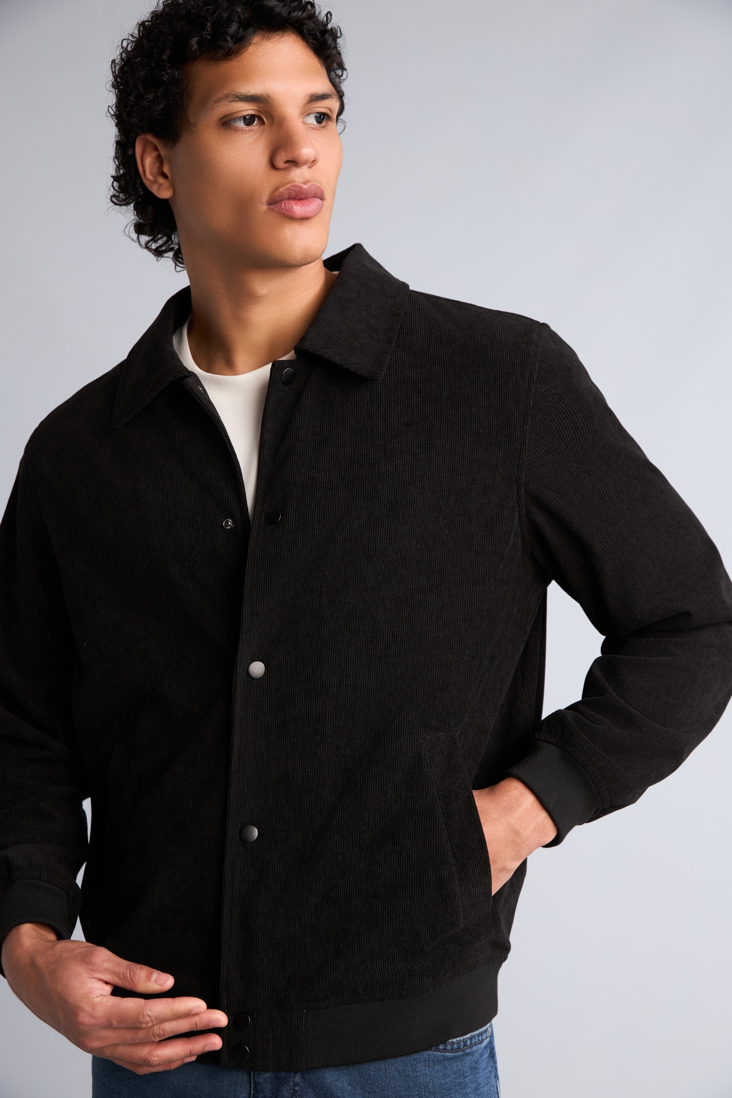 DeFacto Slim Fit Gömlek Yaka Düğmeli Ceket Mont görsel 3