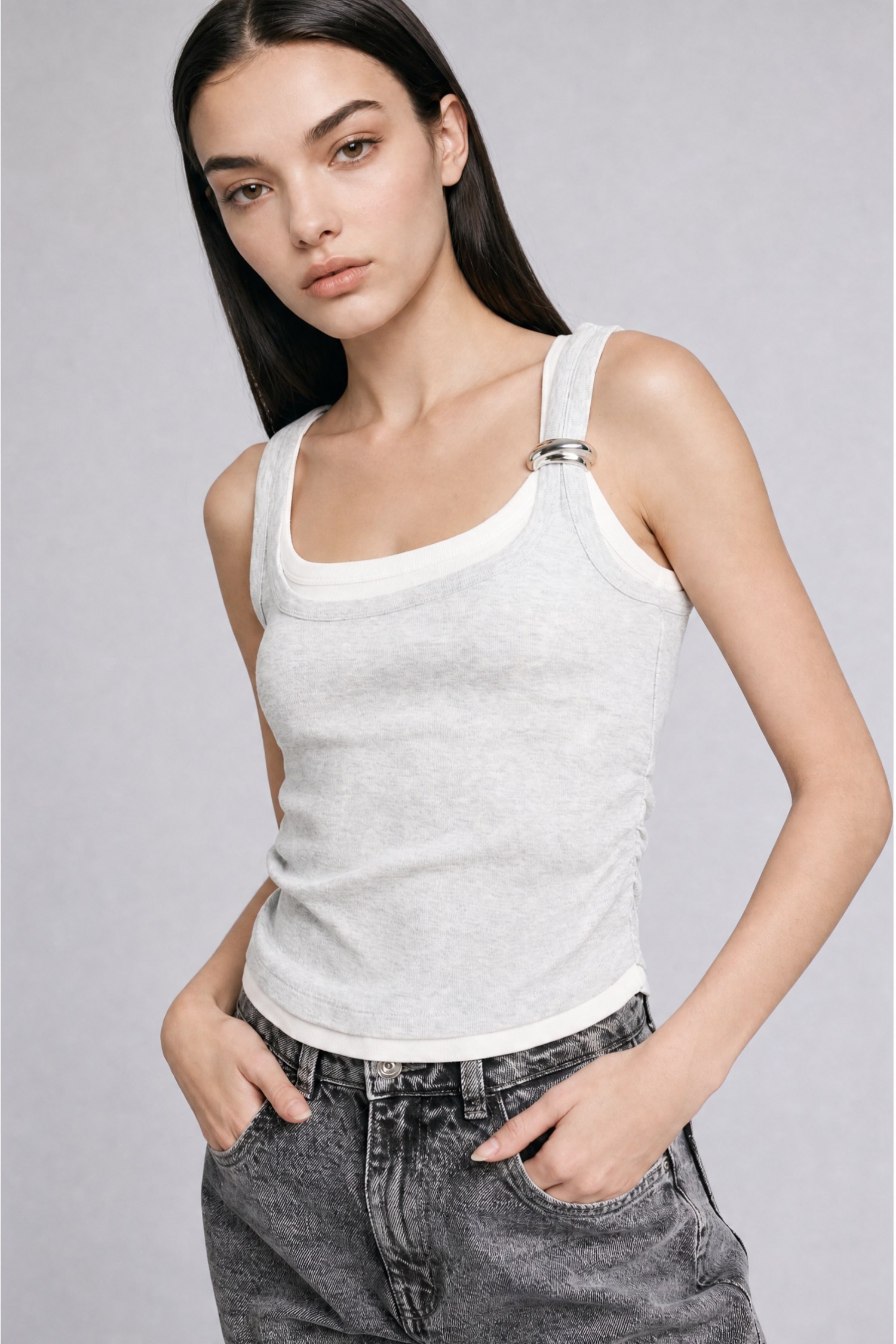 DeFacto Slim Fit U Yaka Ribana Pamuklu Atlet
