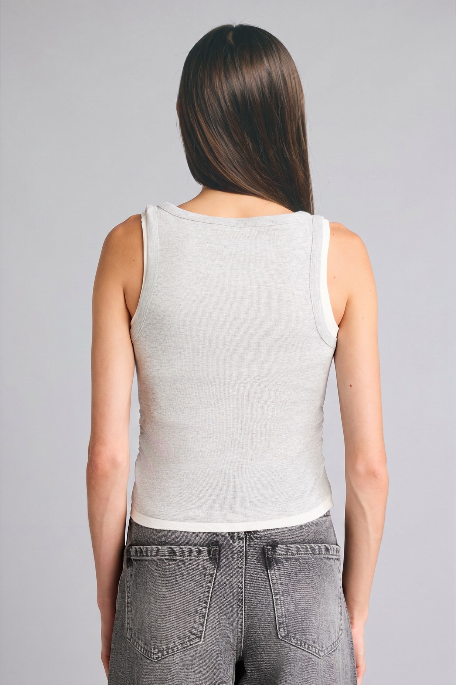 DeFacto Slim Fit U Yaka Ribana Pamuklu Atlet görsel 5