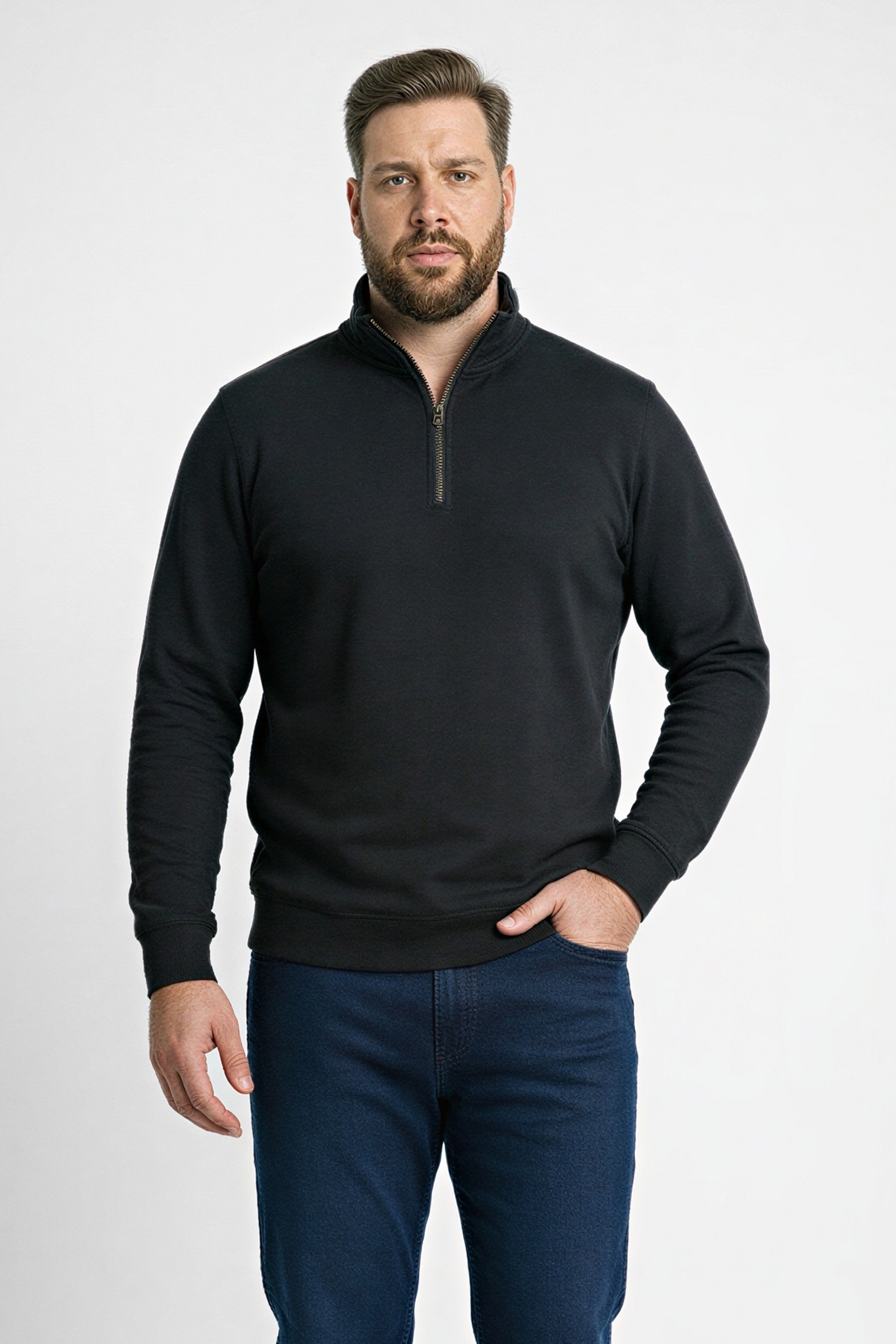 DeFacto Pamuklu Regular Fıt Büyük Beden Sweatshirt
