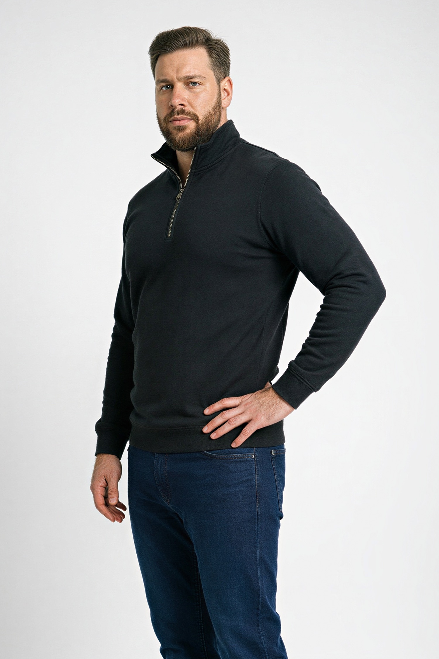 DeFacto Pamuklu Regular Fıt Büyük Beden Sweatshirt görsel 3