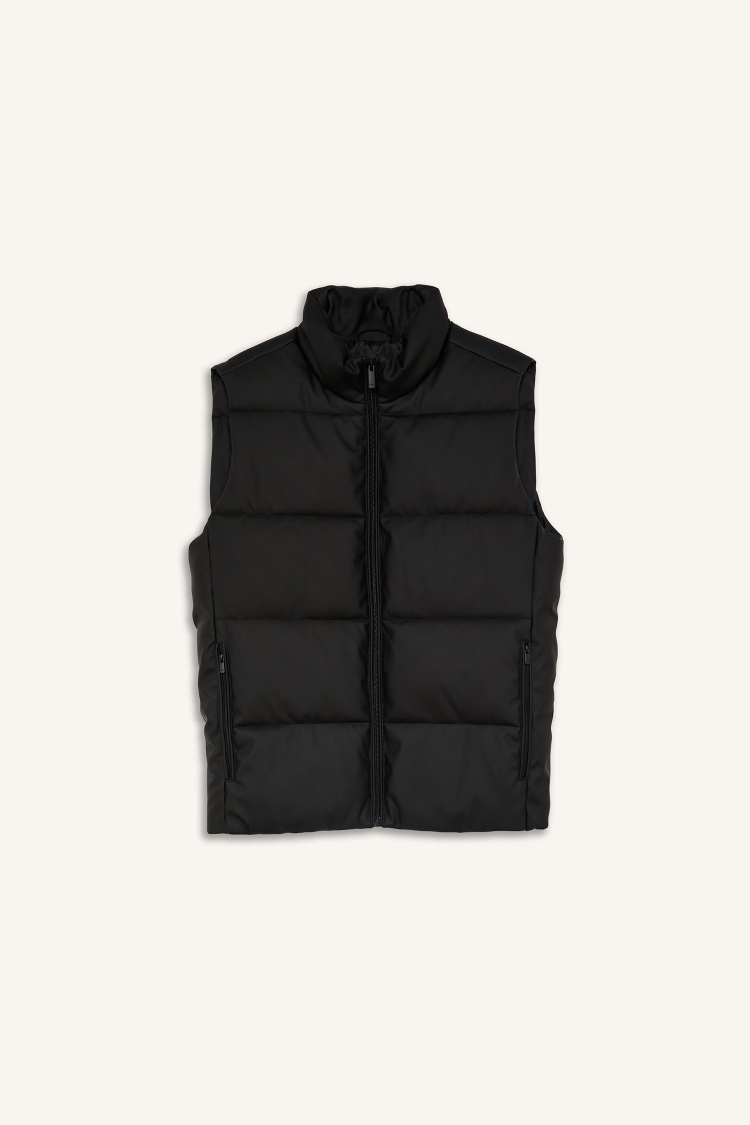 DeFacto Su Geçirmez Slim Fit Suni Deri Şişme Yelek görsel 2