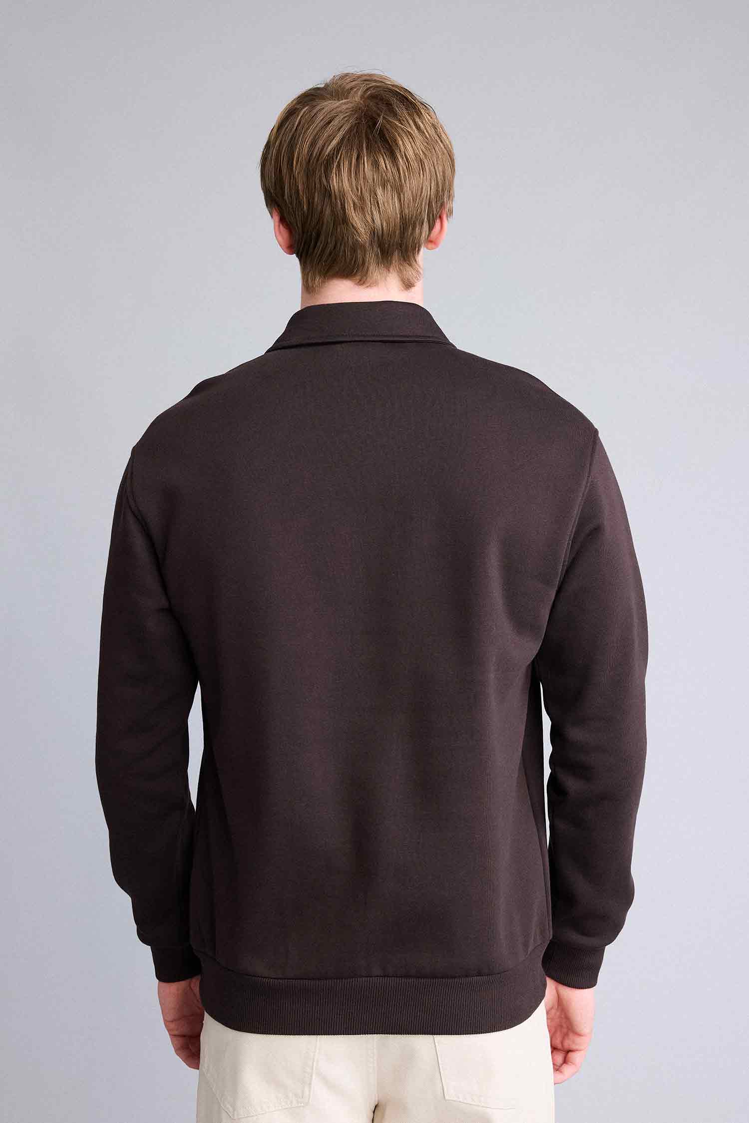 DeFacto Pamuklu Regular Fıt Kalın Kumaş Sweatshirt görsel 5