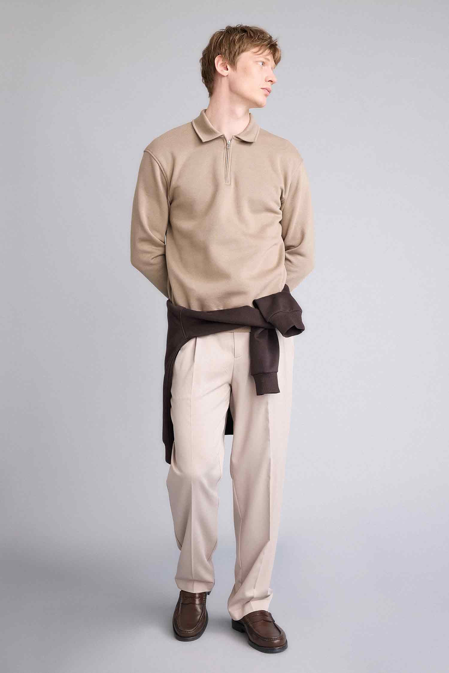 DeFacto Pamuklu Regular Fıt Kalın Kumaş Sweatshirt görsel 2